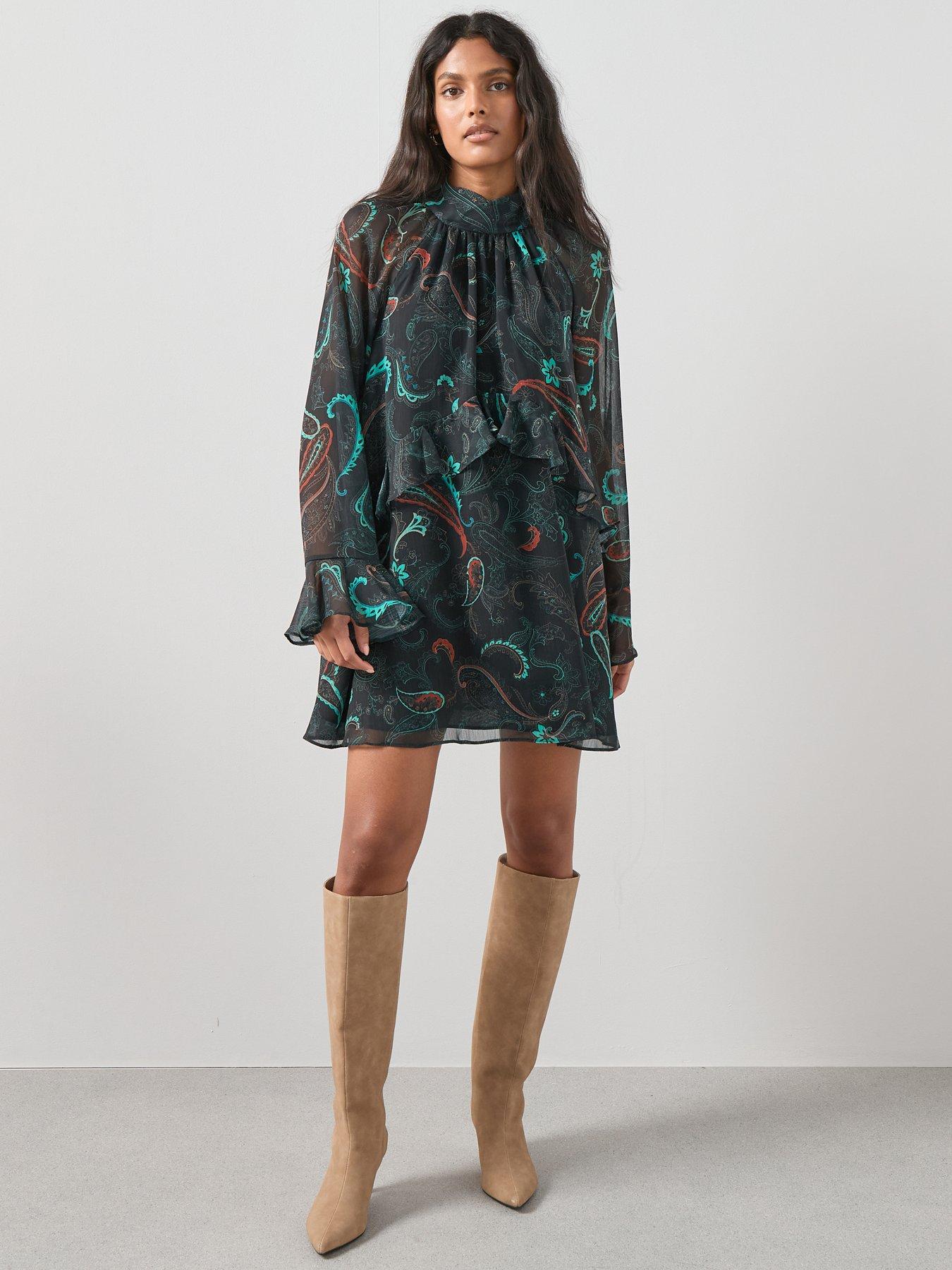 The Very Collection Printed Chiffon Mini Dress - Print