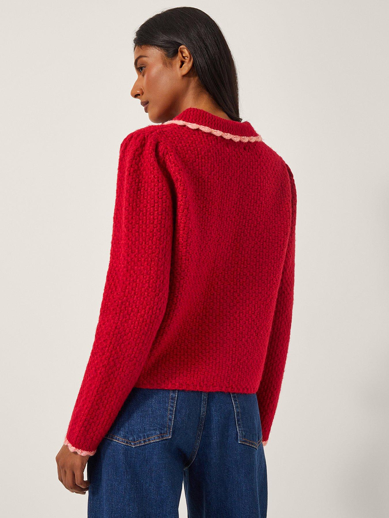 Image 2 of 5 of Monsoon Nina Knit Jacket - Red