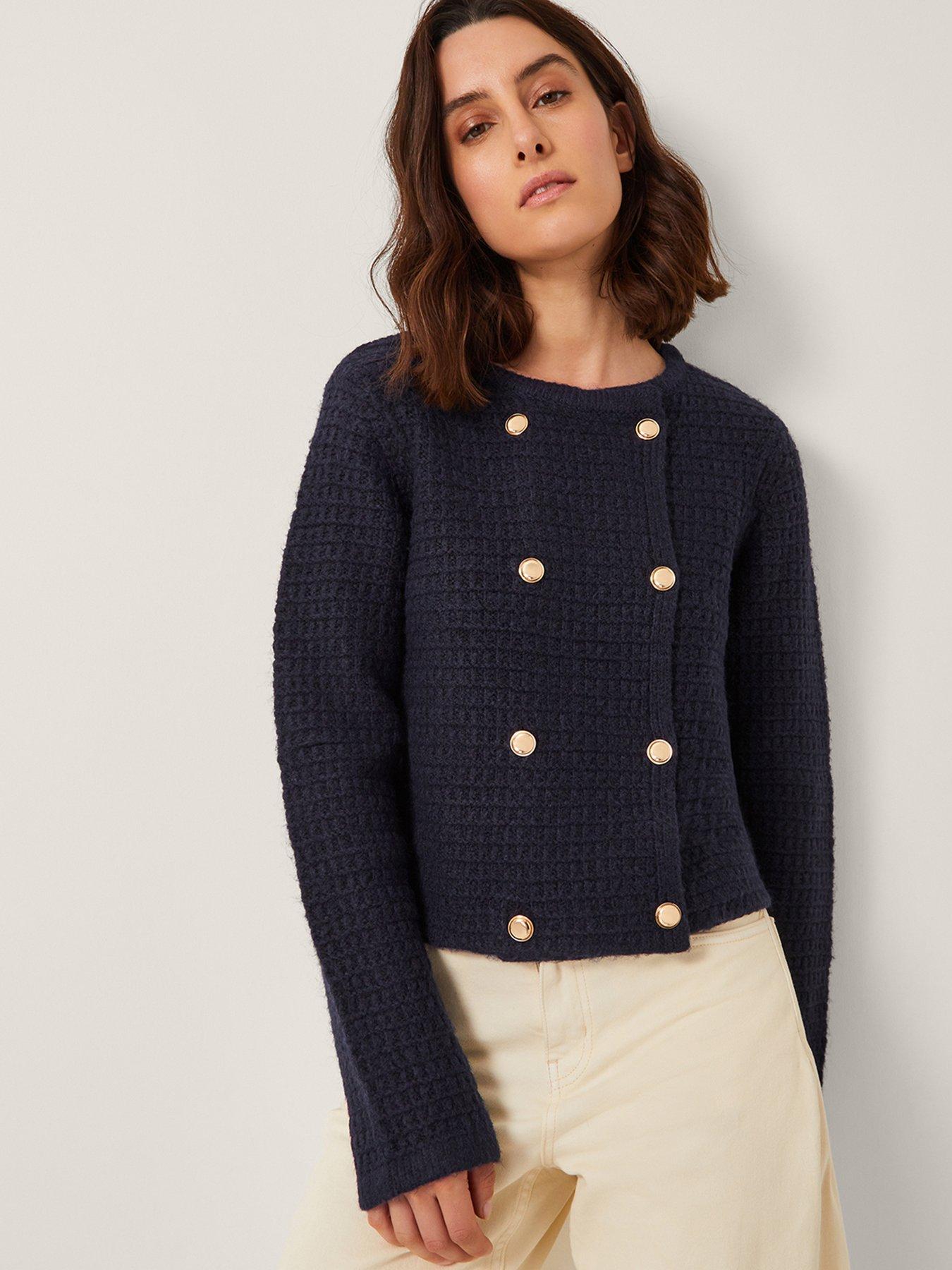 undefined Skye Stitch Db Cardi - Navy