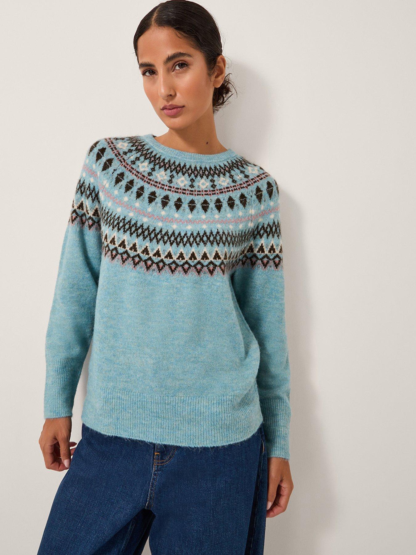 Monsoon Fran Fairisle Jumper Blue Very