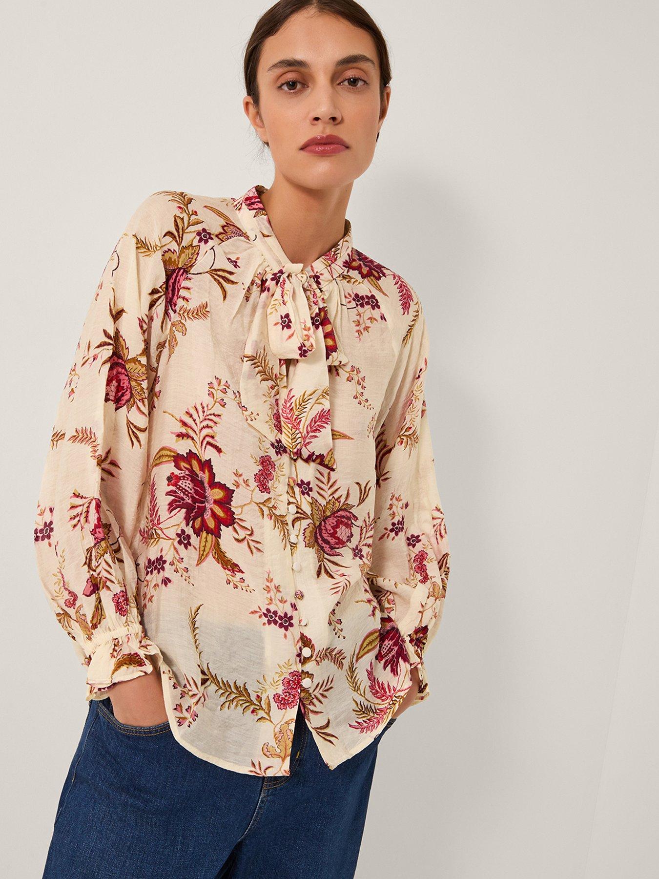 undefined Yasmina Print Top - Ivory