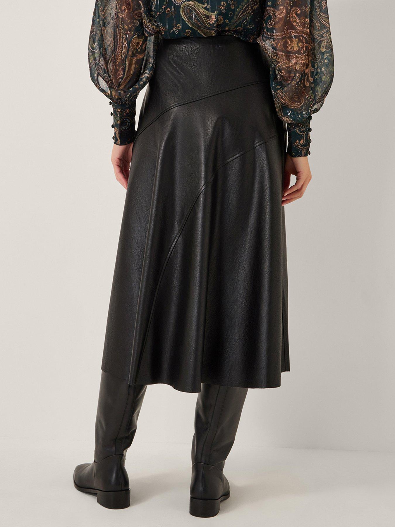 Image 2 of 5 of Monsoon Marnie Seam PU Skirt - Black