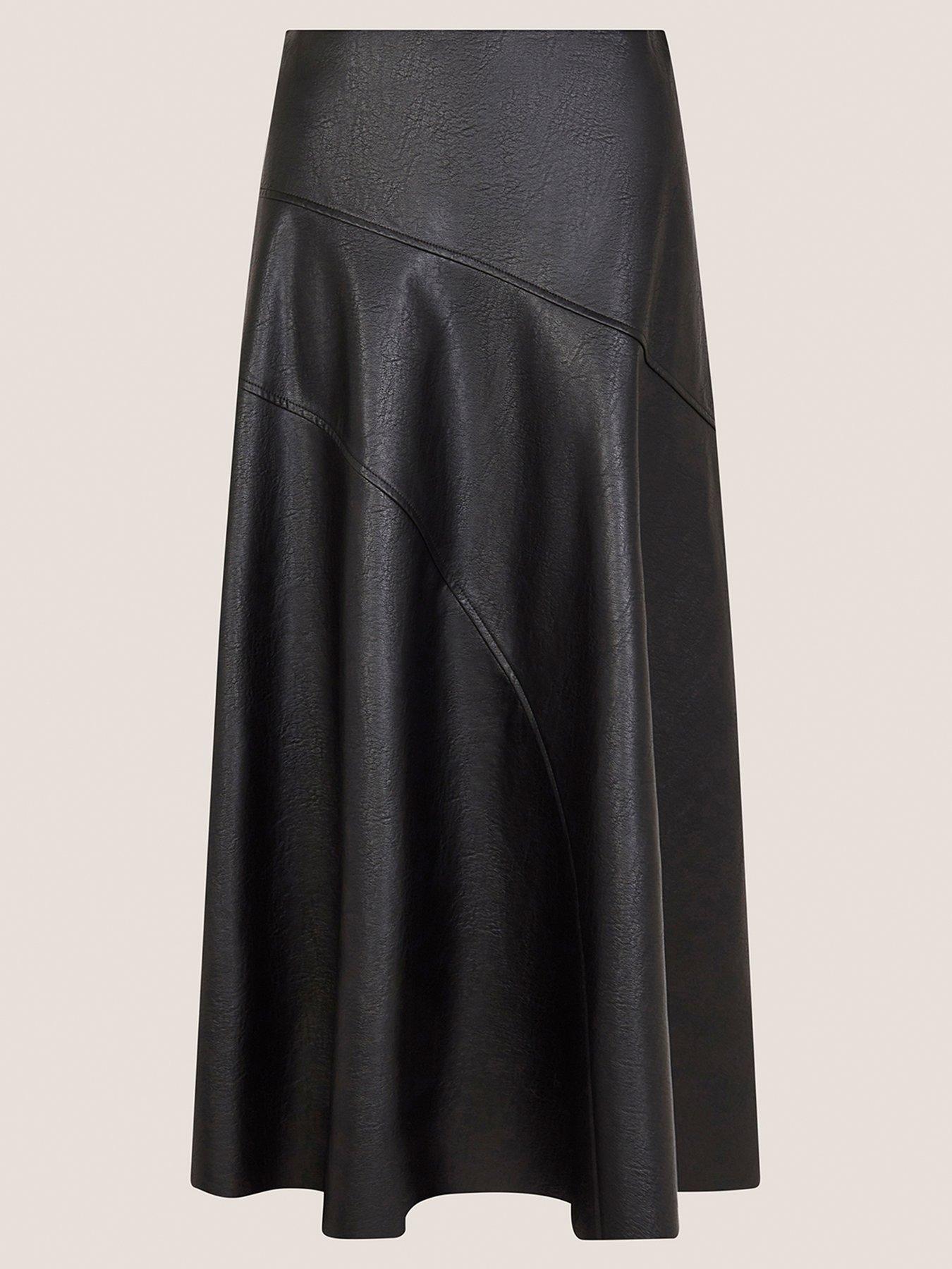 Image 3 of 5 of Monsoon Marnie Seam PU Skirt - Black