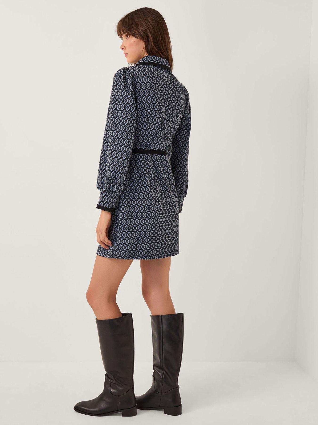 Image 2 of 4 of Monsoon Jen Jacquard Dress - Grey