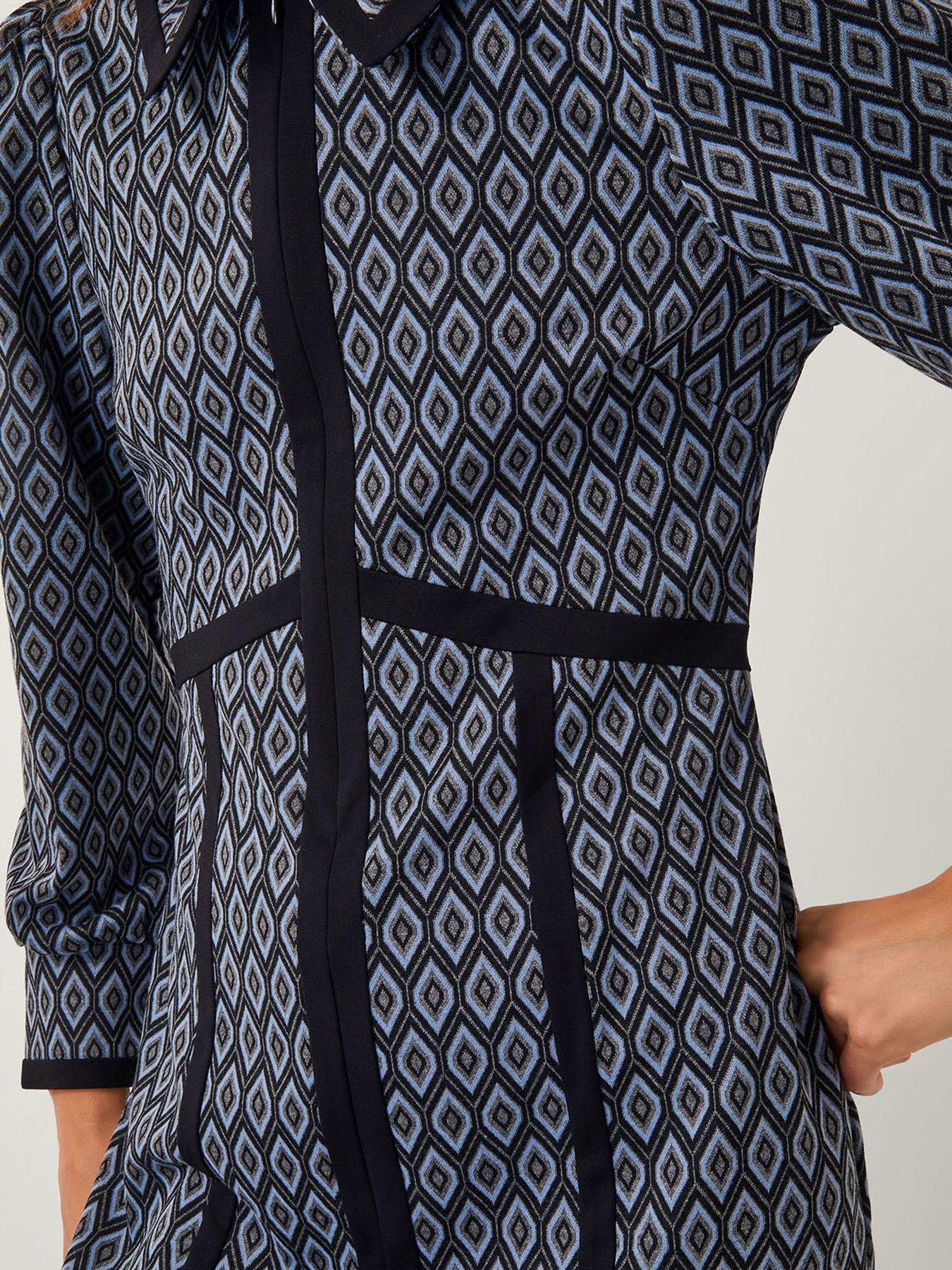Image 4 of 4 of Monsoon Jen Jacquard Dress - Grey