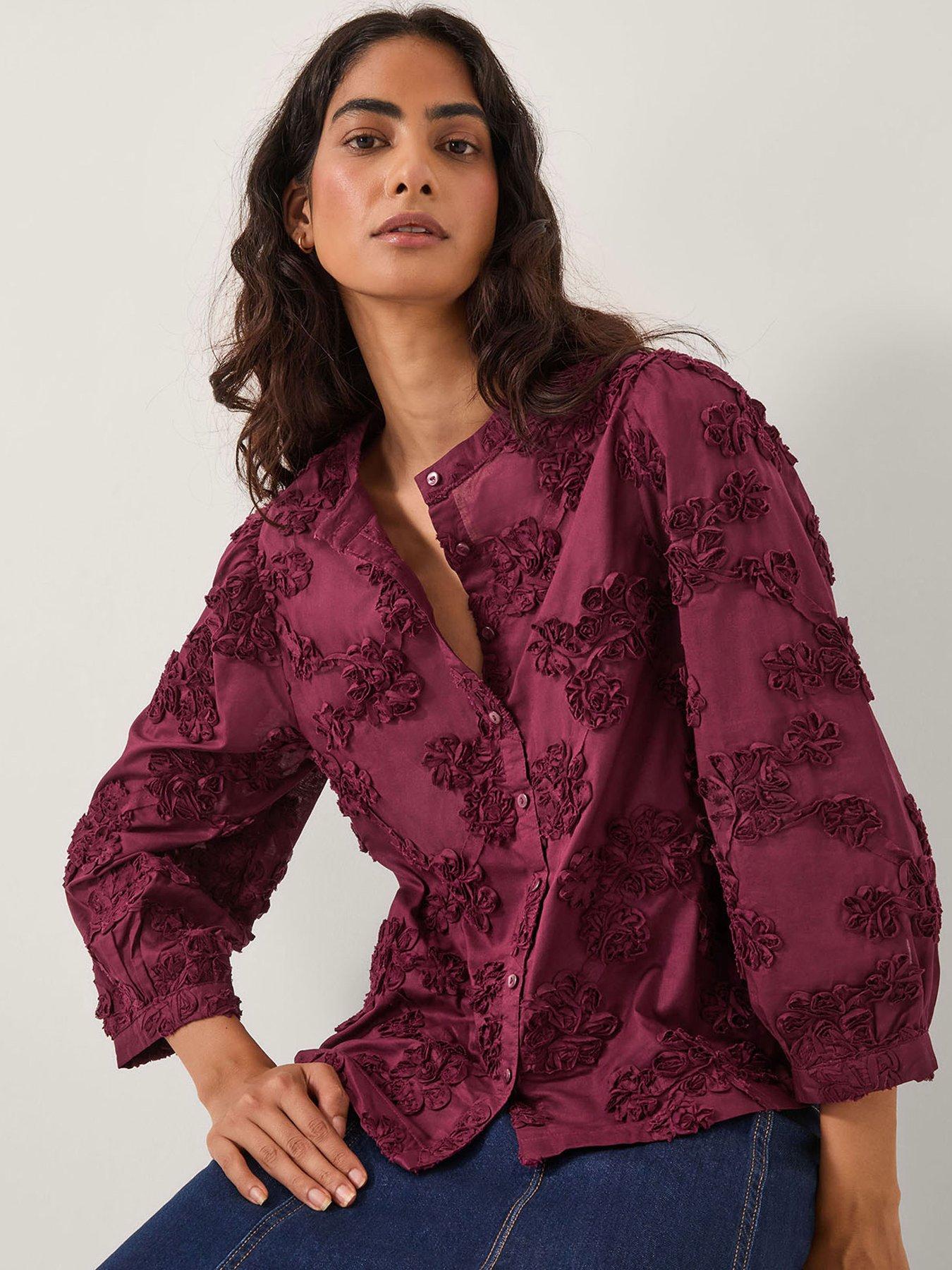 undefined Blair Floral Top - Cherry
