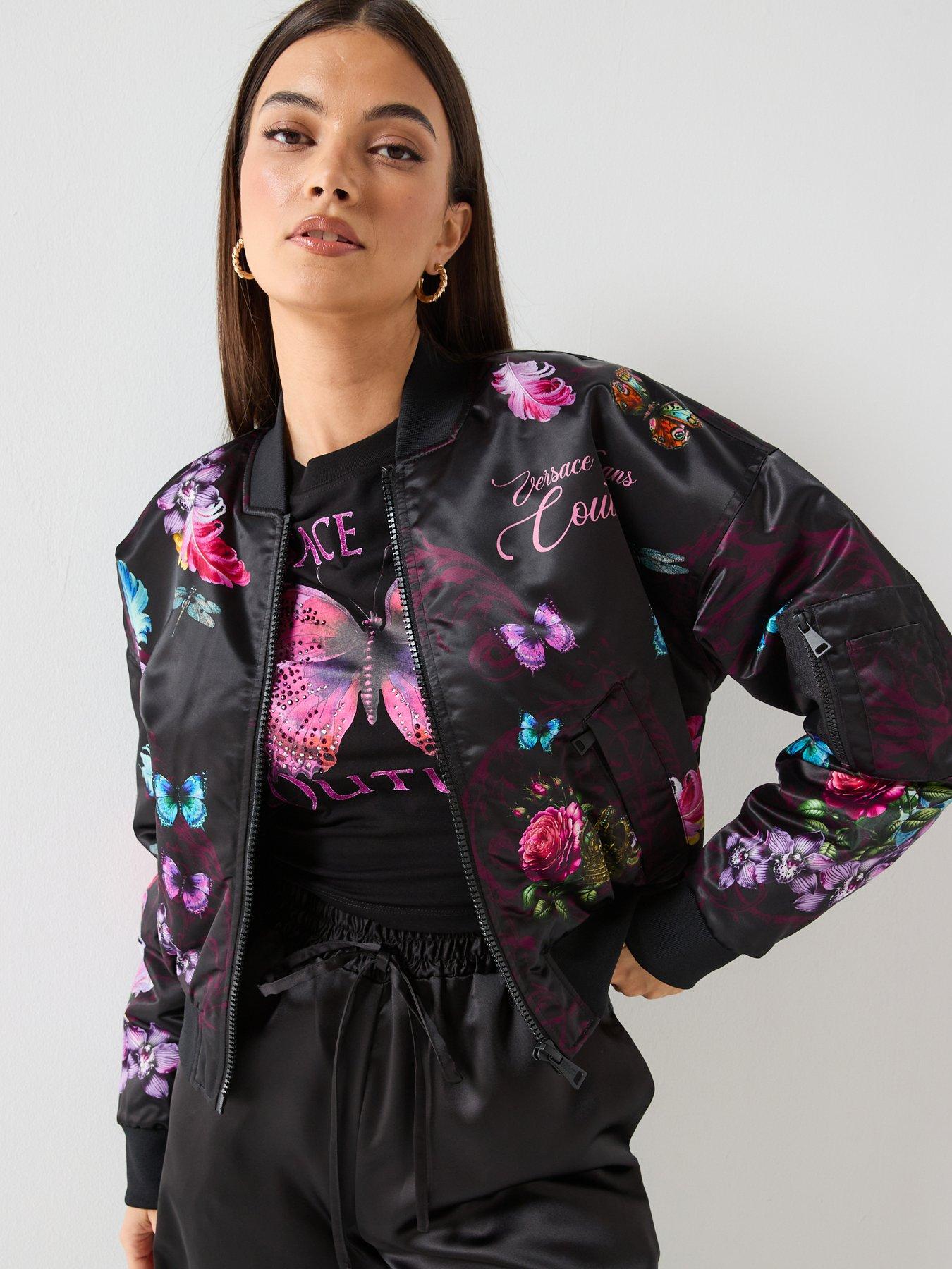 Image 1 of 6 of Versace Jeans Couture Printed Butterfly Bomber Jacket - Multi