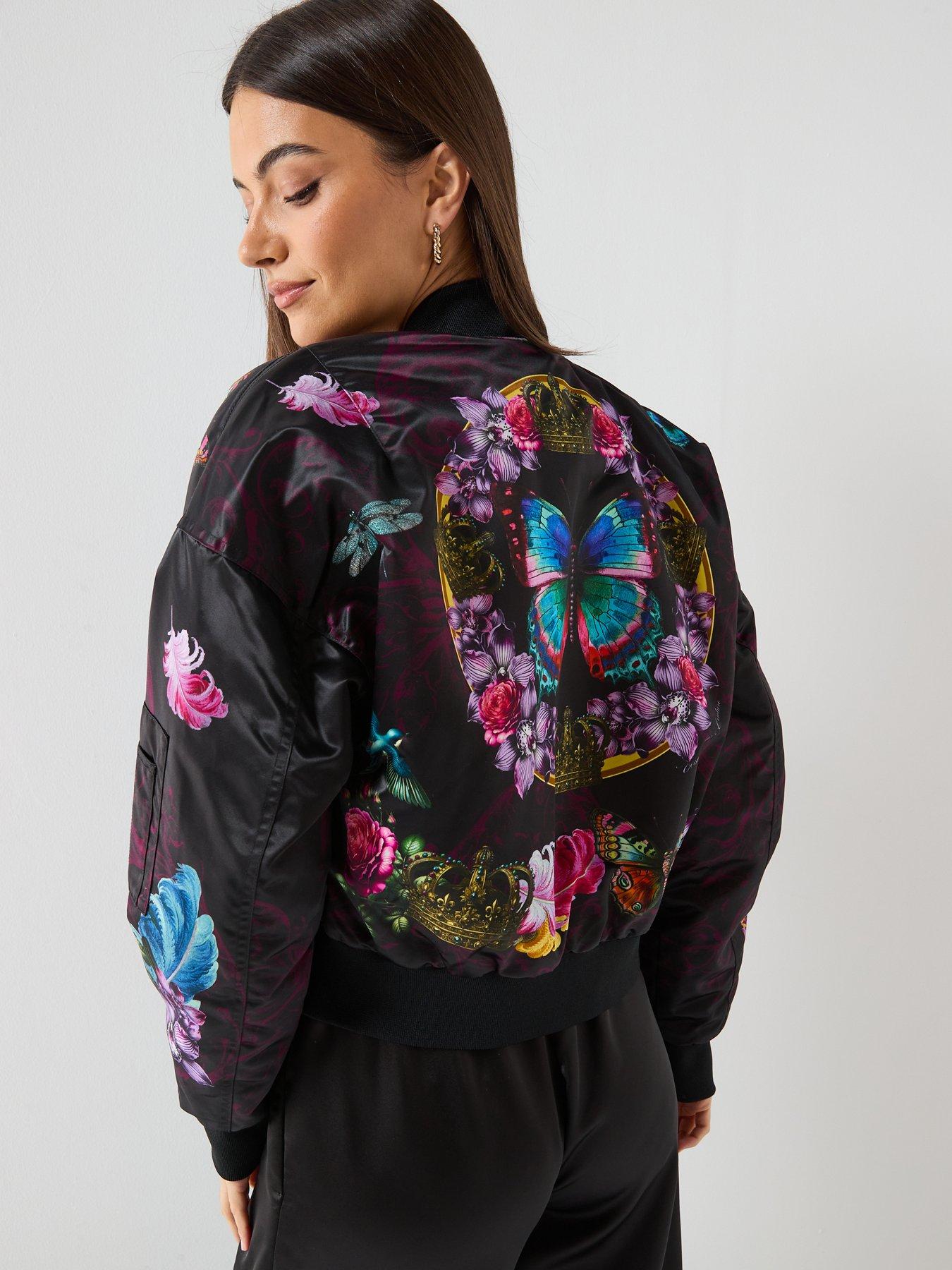 Image 2 of 6 of Versace Jeans Couture Printed Butterfly Bomber Jacket - Multi