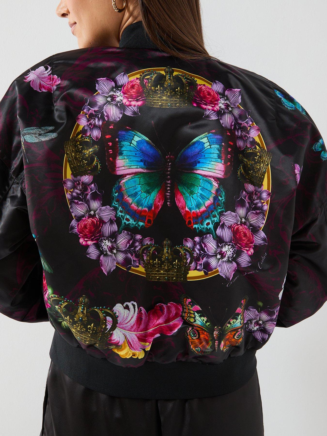 Image 5 of 6 of Versace Jeans Couture Printed Butterfly Bomber Jacket - Multi