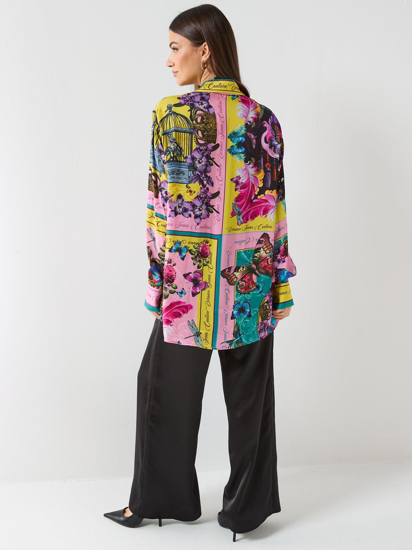 Image 2 of 5 of Versace Jeans Couture Printed Placed Long Sleeve Shirt - Pink