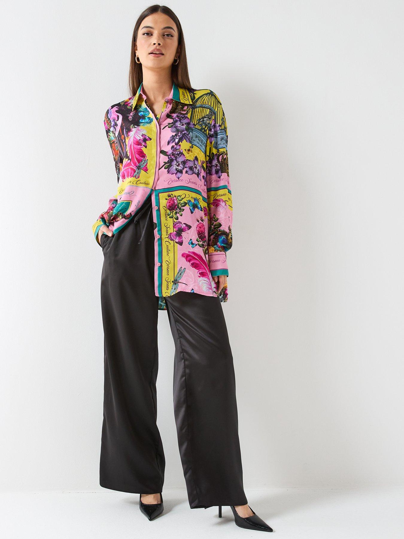 Image 3 of 5 of Versace Jeans Couture Printed Placed Long Sleeve Shirt - Pink