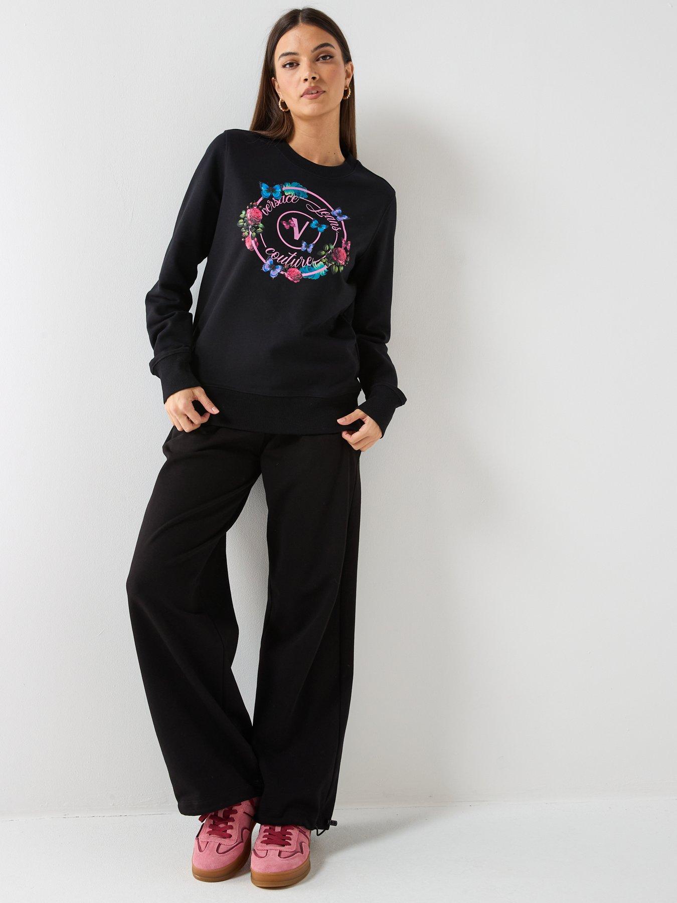 Image 3 of 5 of Versace Jeans Couture Logo Butterfly Sweatshirt - Black
