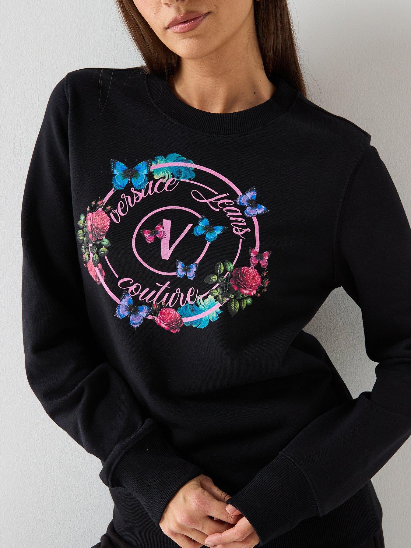 Image 4 of 5 of Versace Jeans Couture Logo Butterfly Sweatshirt - Black