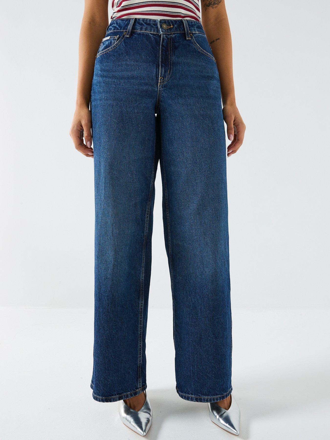 Guess Jeans G11 Wide Leg Jeans, Blue, Size 26, Women