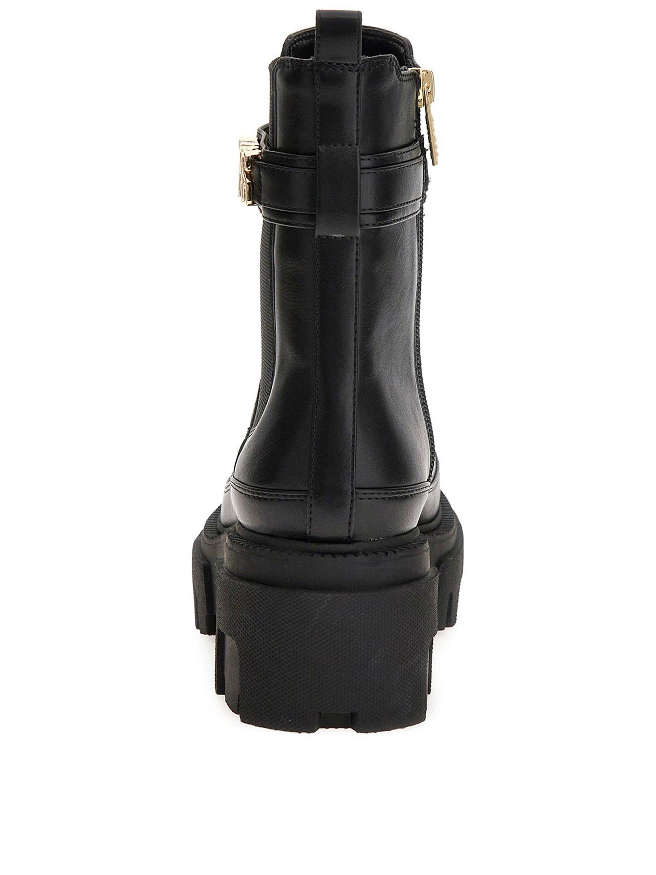 Image 3 of 5 of Guess Yelma Logo Strap Boots - Black