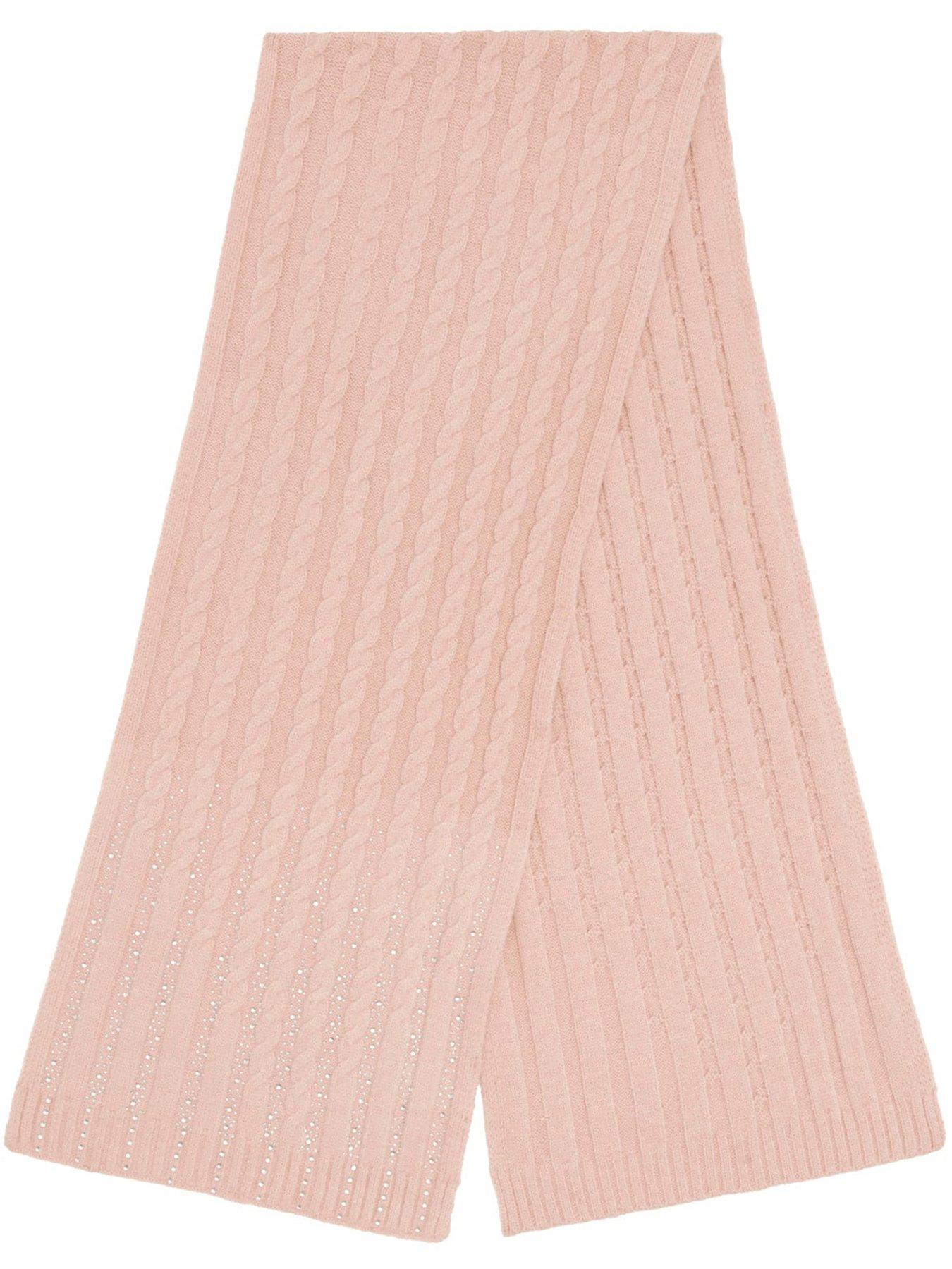 Image 1 of 3 of Guess Cable Knitted Scarf - Pink