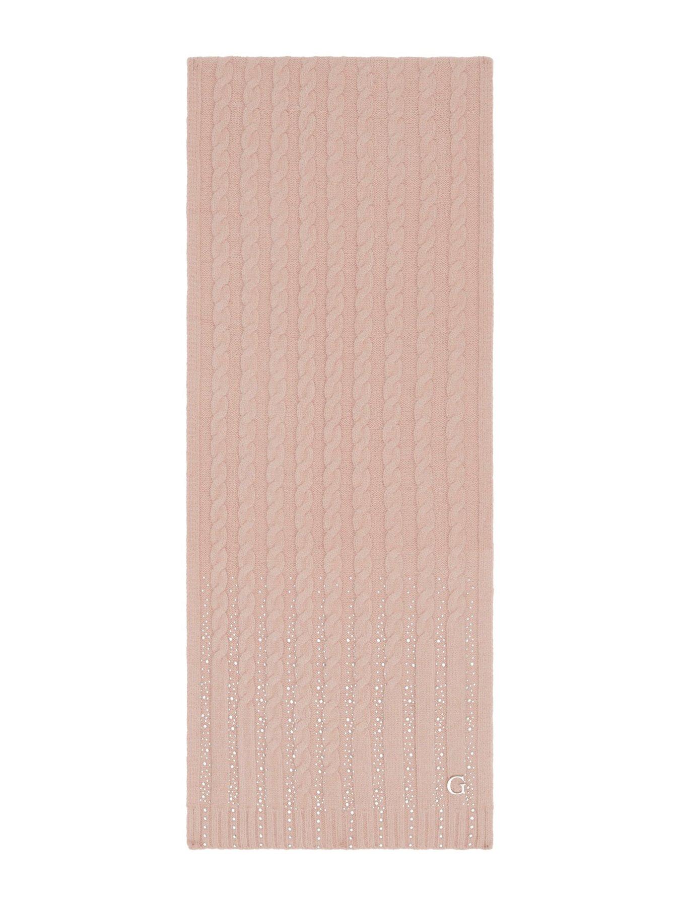 Image 2 of 3 of Guess Cable Knitted Scarf - Pink