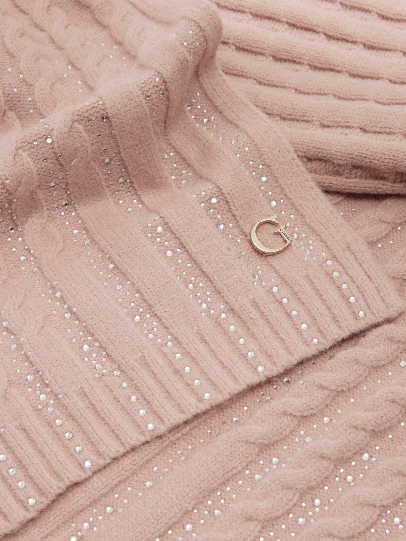 Image 3 of 3 of Guess Cable Knitted Scarf - Pink
