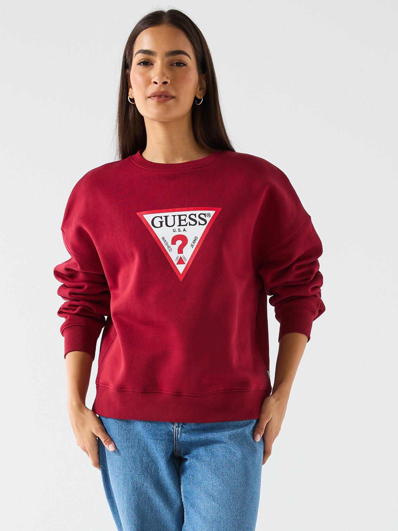 Guess Jeans: Iconic Triangle Sweatshirt - Red