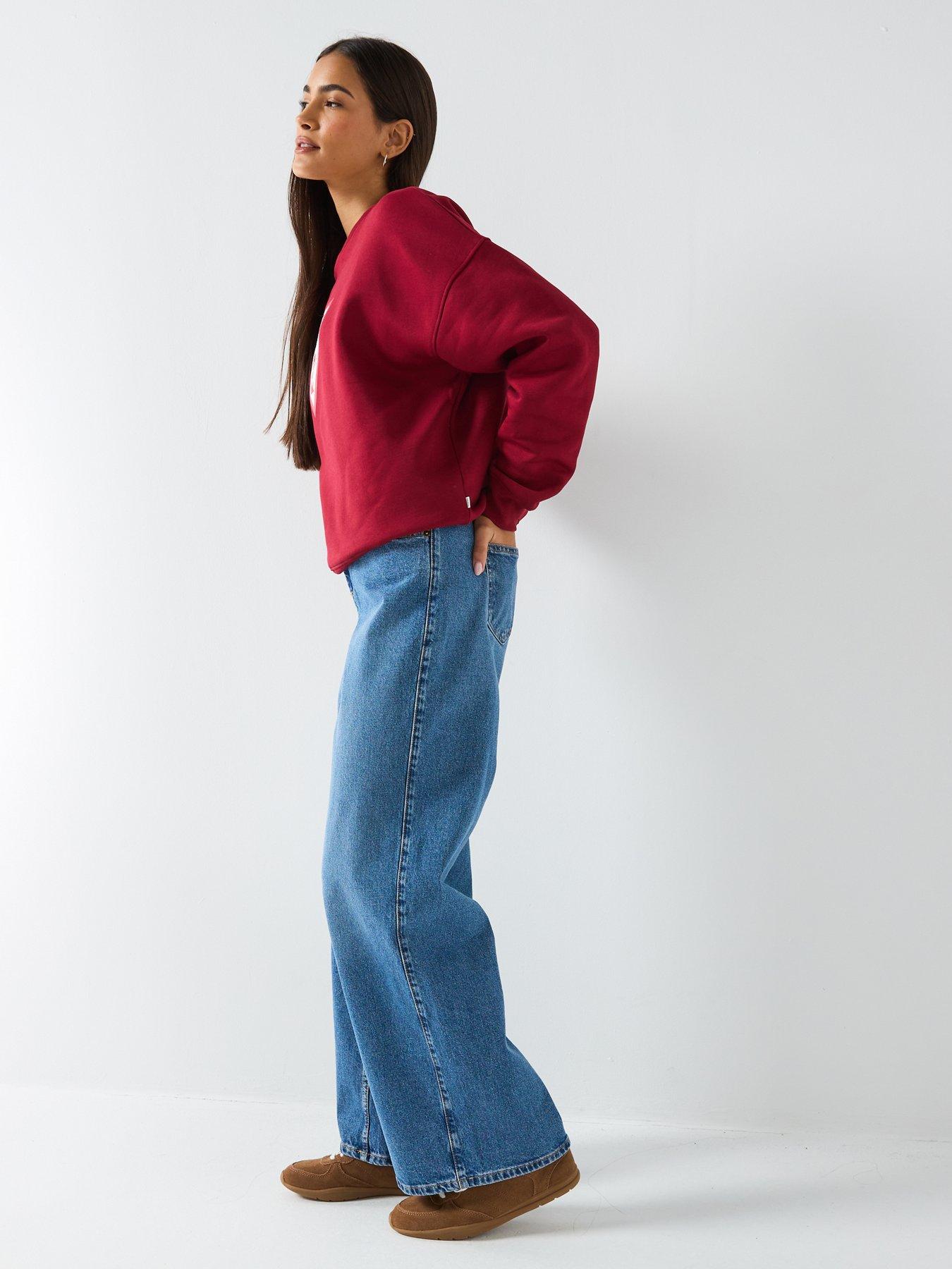 Image 5 of 6 of Guess Jeans Iconic Triangle Sweatshirt - Red
