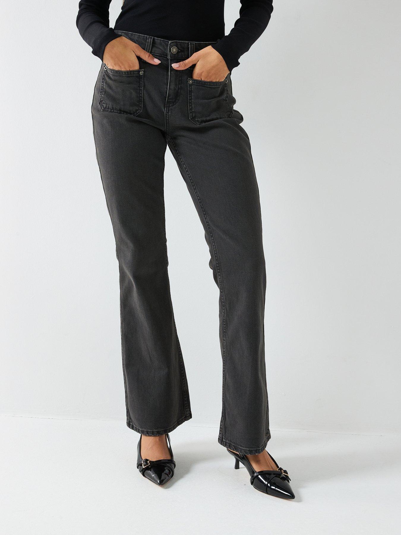 Guess Jeans G09 Patch Pockets Bootcut Jeans  - Black