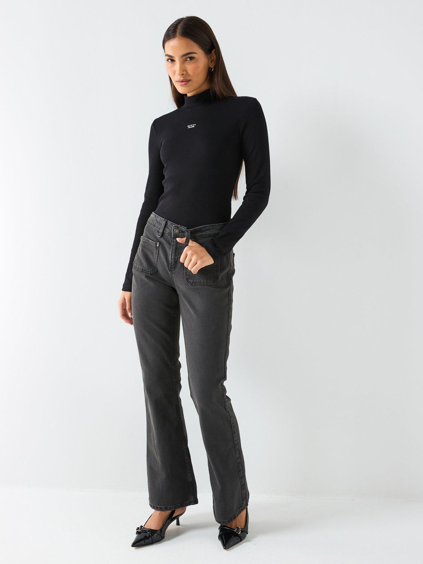 Image 3 of 6 of Guess Jeans G09 Patch Pockets Bootcut Jeans &nbsp;- Black