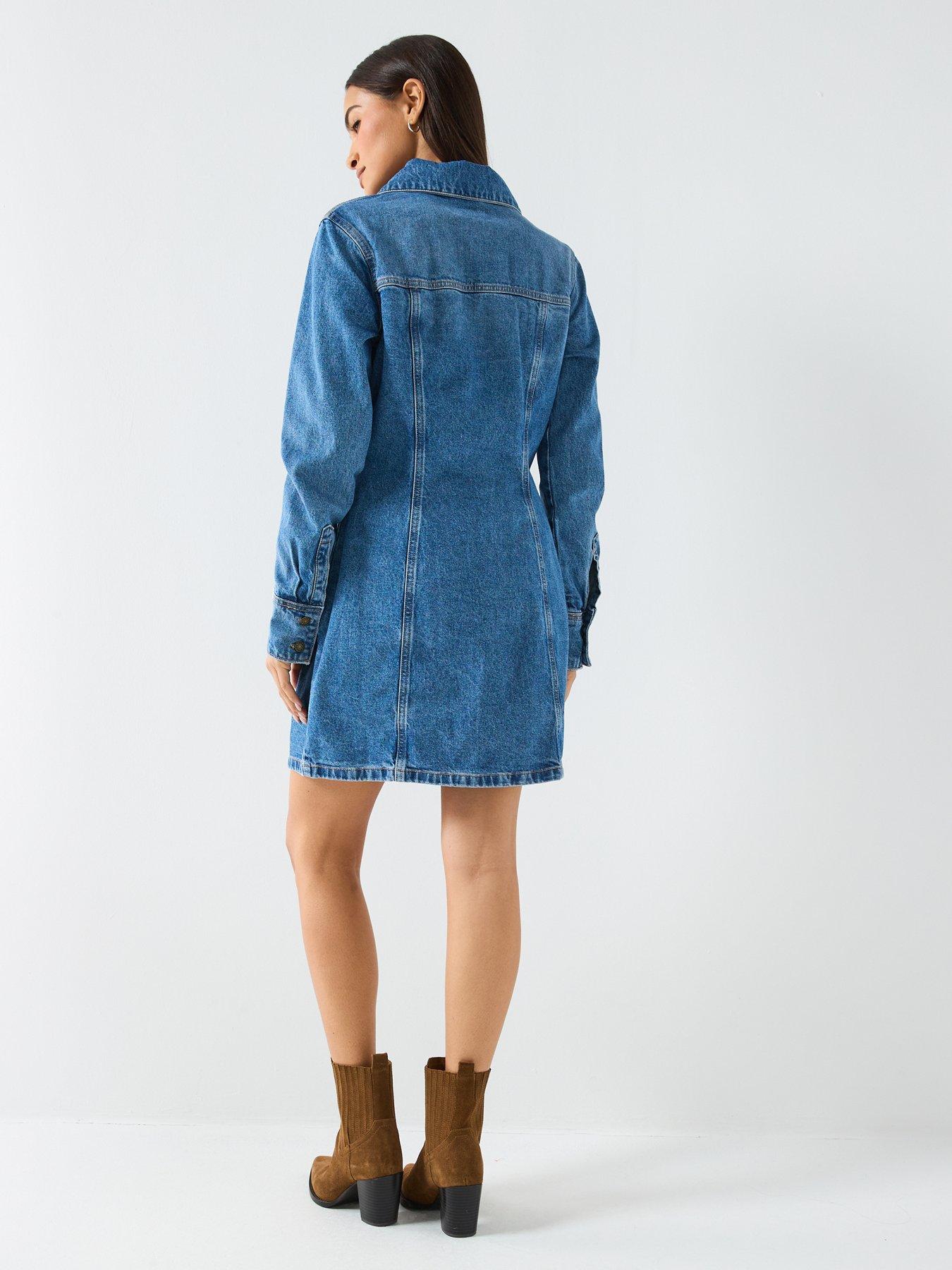 Guess Jeans Seamed Denim Shirt Dress - Blue | Very