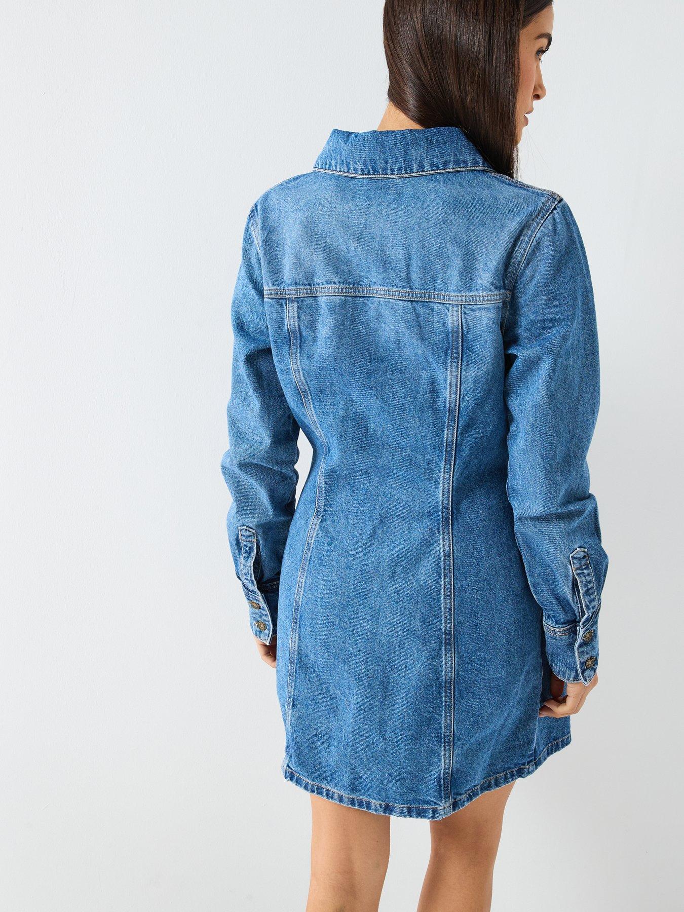 guess denim shirt dress GUESS Womens Kenia Denim Dress, Sadie Jean, Medium at Amazon Women's  Clothing store
