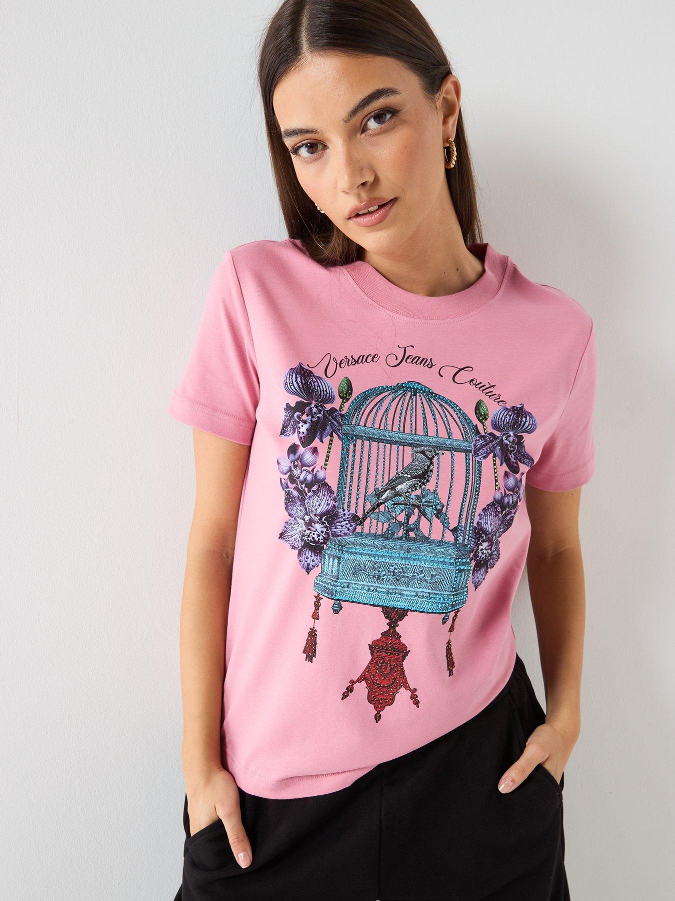 Versace Jeans Couture Logo Cage Curiosité  T-Shirt - White