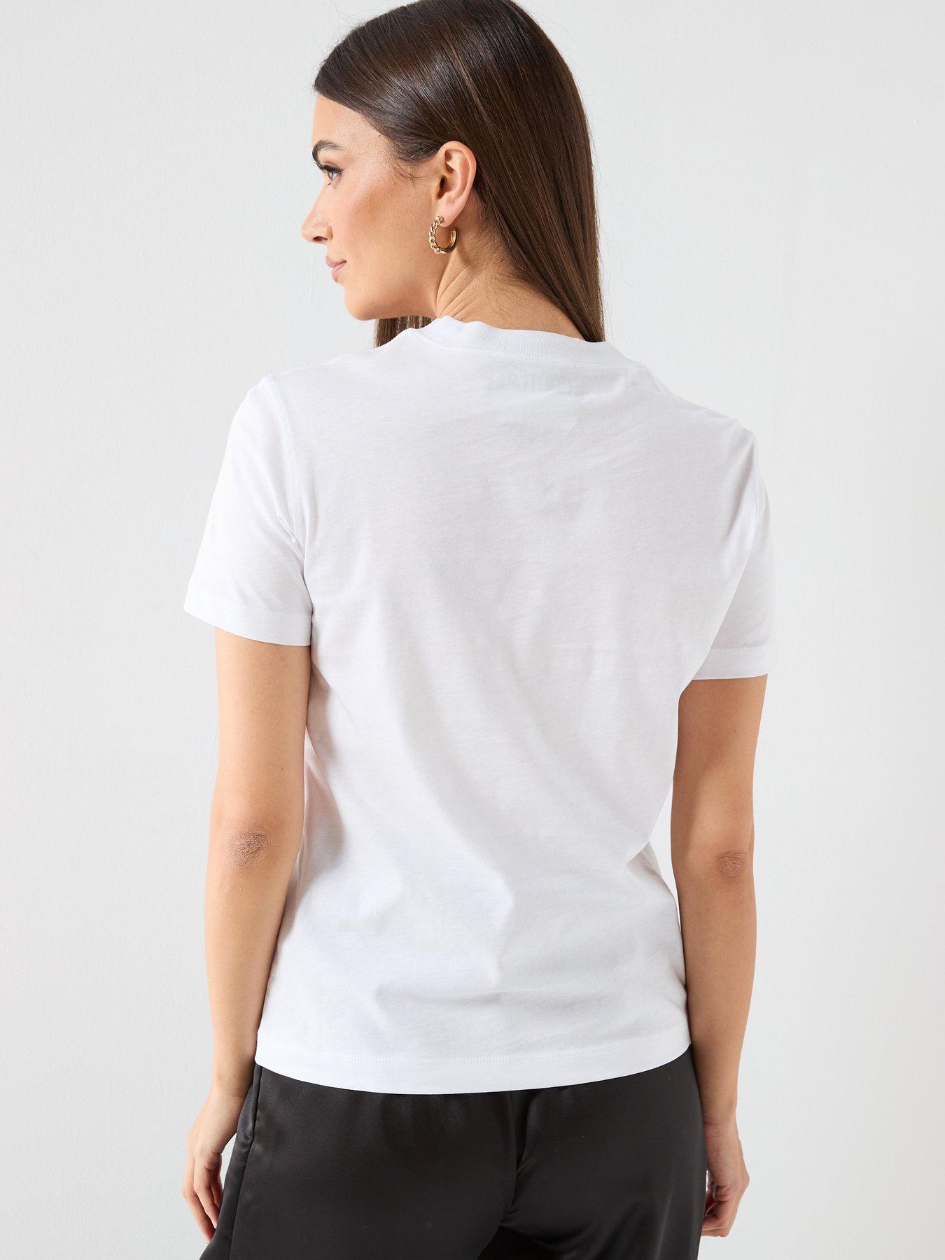 Image 2 of 5 of Versace Jeans Couture Logo Patent T-Shirt - White