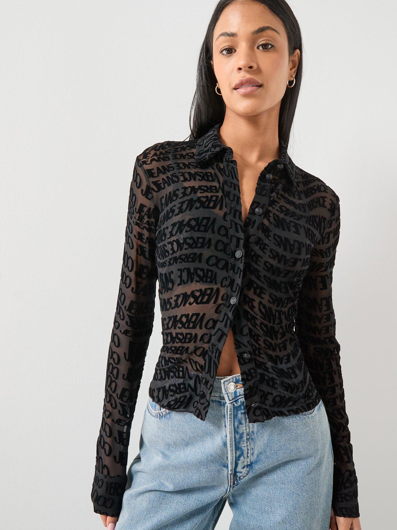 Versace Jeans Couture Lace Long Sleeve Logo Shirt - Multi