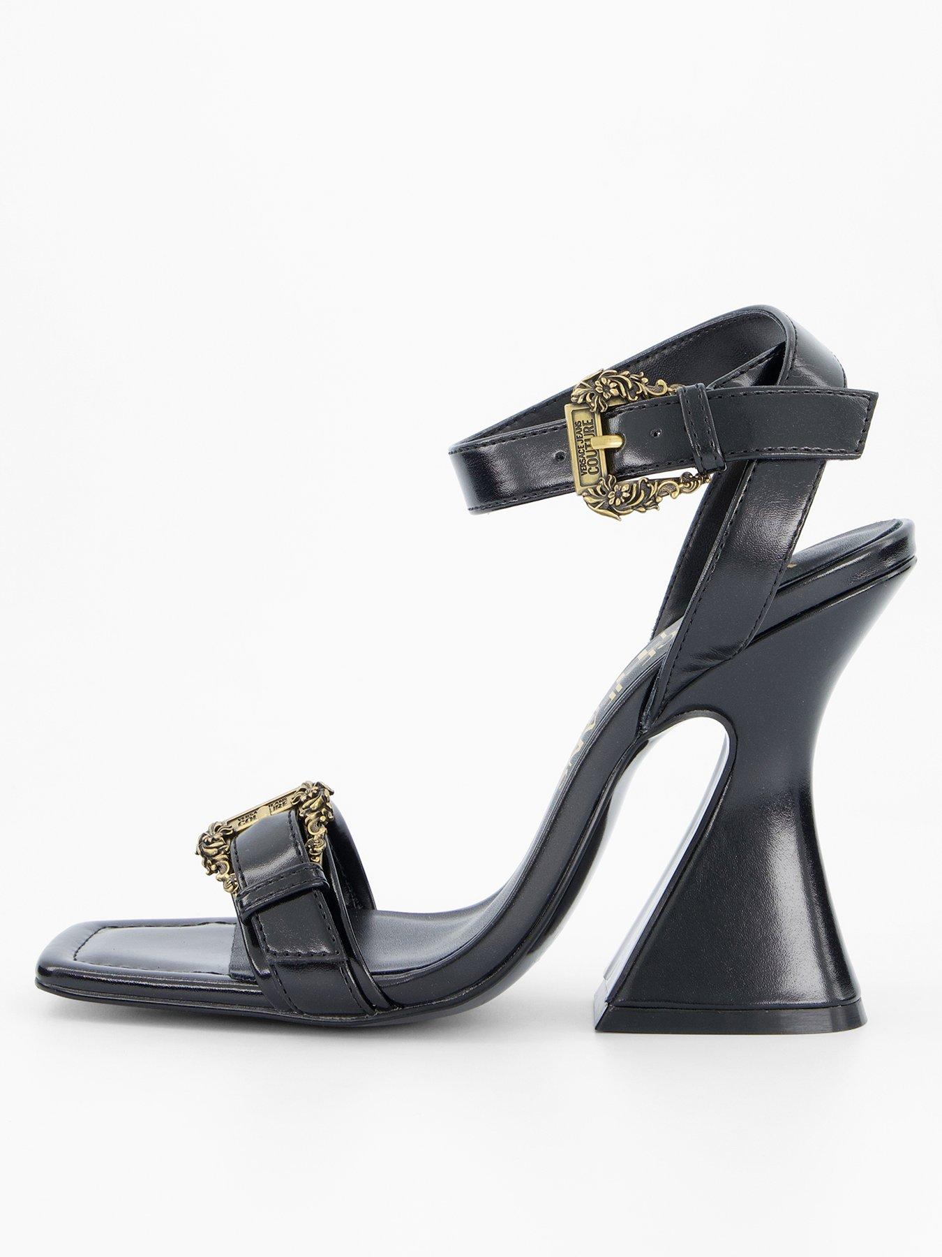 Versace Jeans Couture Fondo Kirsten Buckle Heel Sandal - Black