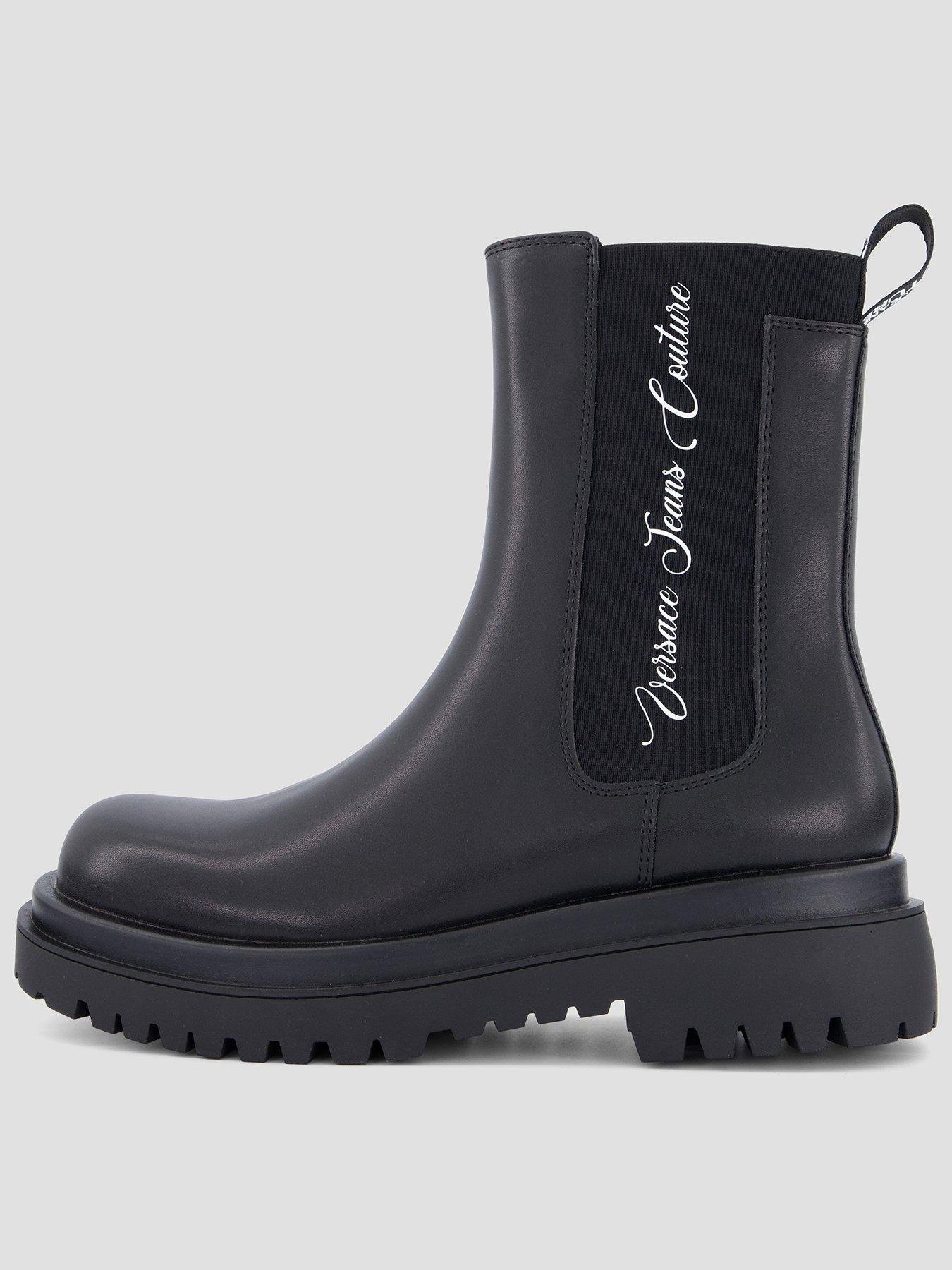 Versace Jeans Couture Fondo Drew Logo Chelsea Boot - Black