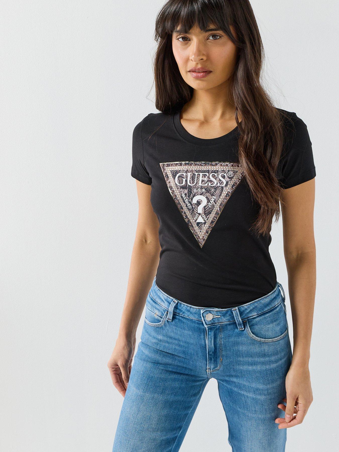 guess-short-sleeve-triangle-python-t-shirt-black