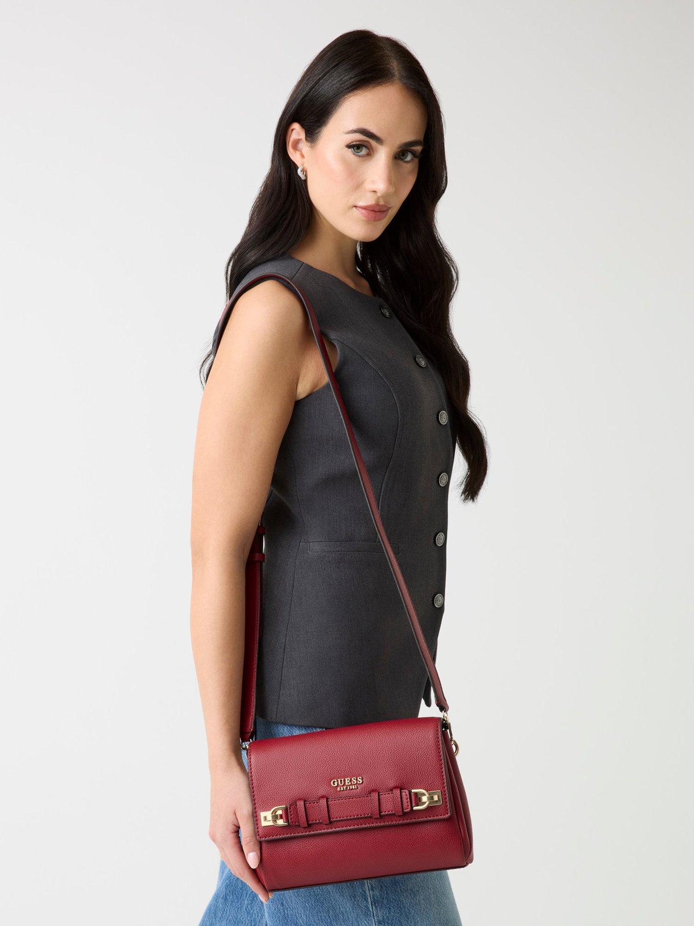 Image 2 of 4 of Guess Gregoria Flap Crossbody Handbag - Red