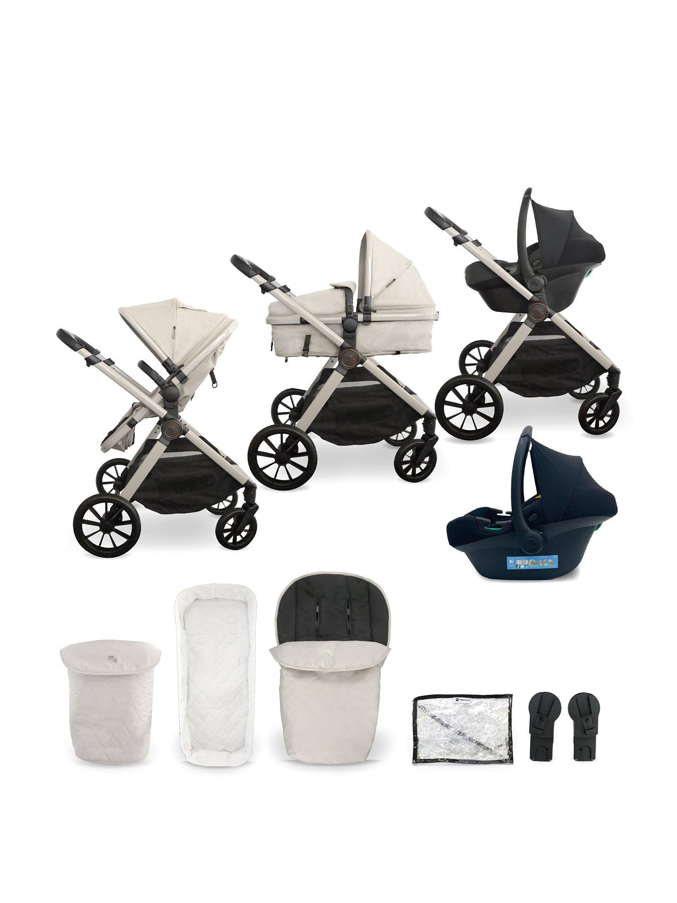 Image 1 of 8 of My Babiie MB220 3-in-1 Travel System with R129 Car Seat - Ivory