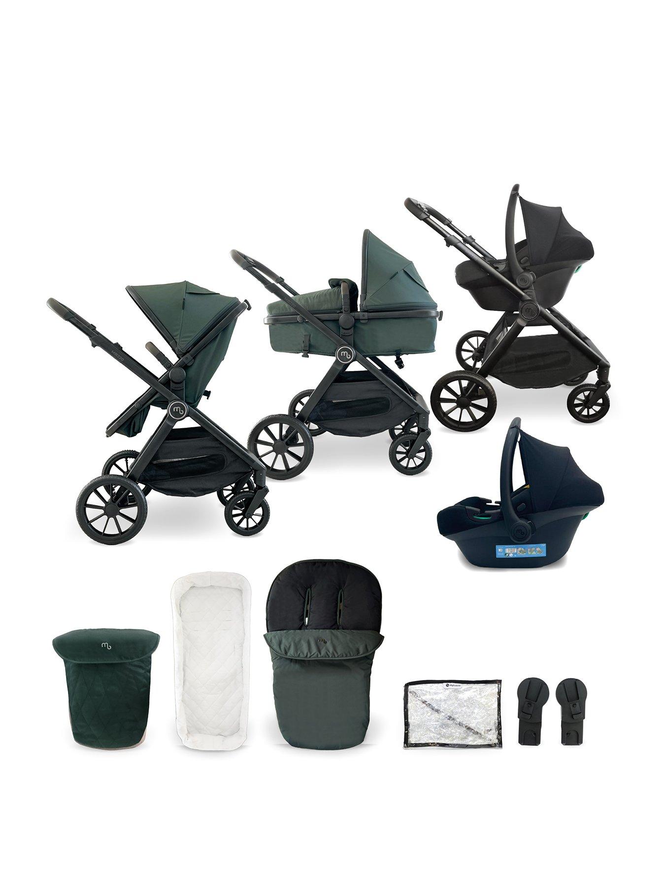 My Babiie MB220 3-in-1 Travel System with R129 Car Seat - Forest Green