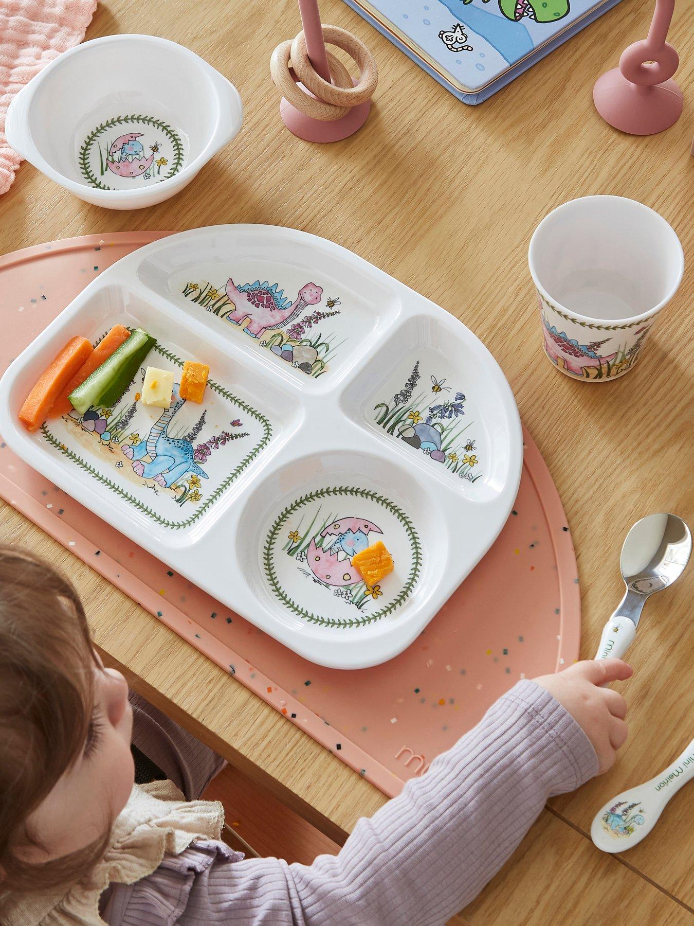 Portmeirion 3pc Set - Dinosaur (divided Plate, Bowl, Cup)