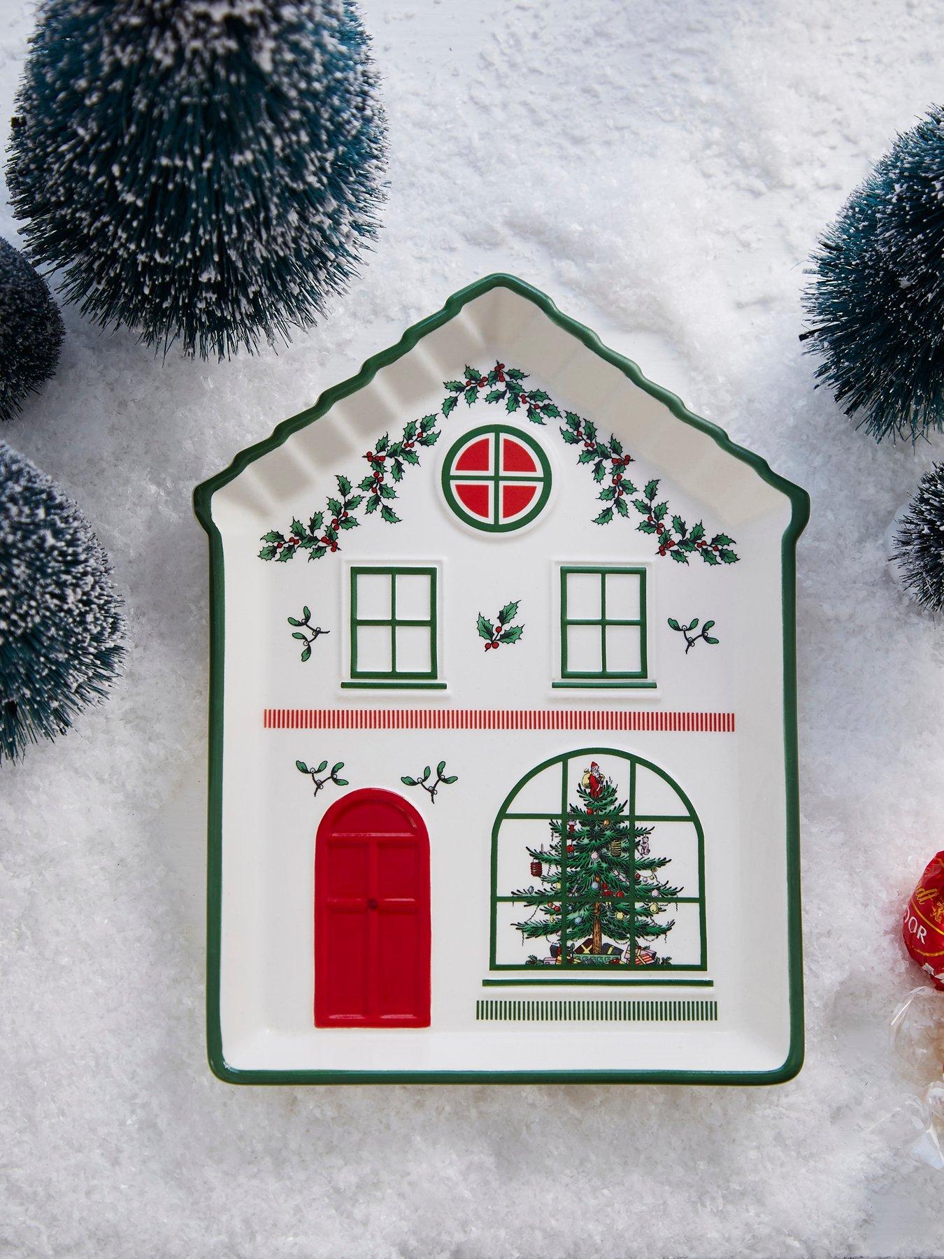 Spode Christmas Village Tidbit Tray - Green