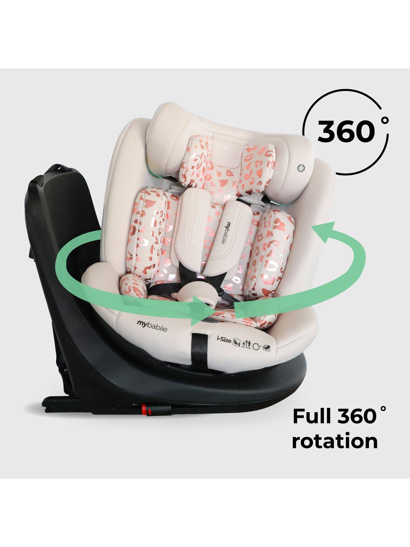 Image 3 of 8 of My Babiie MBCS300 Easy Spin R129 Car Seat with Top Tether - Pink Leopard