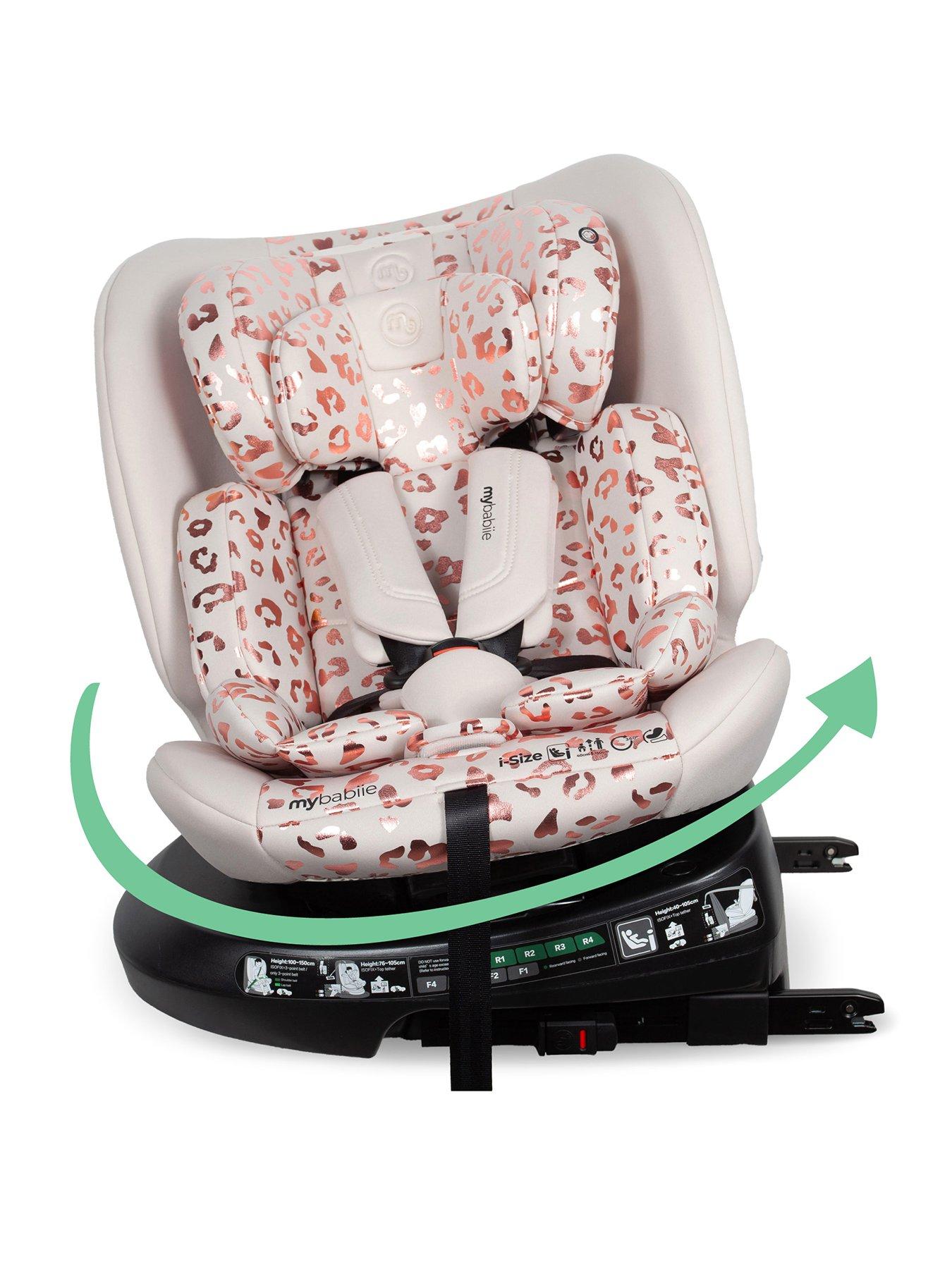 My Babiie MBCS200 Spin R129 Car Seat with Top Tether - Pink Leopard