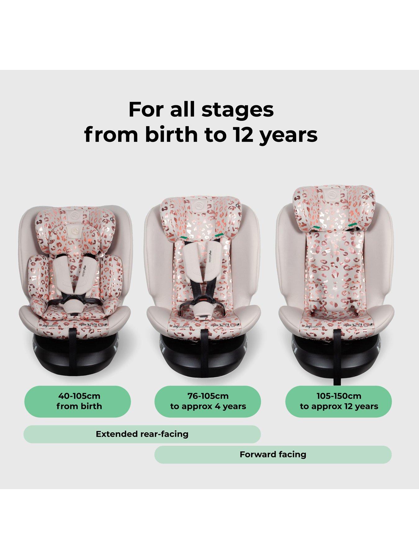 Image 2 of 8 of My Babiie MBCS200 Spin R129 Car Seat with Top Tether - Pink Leopard