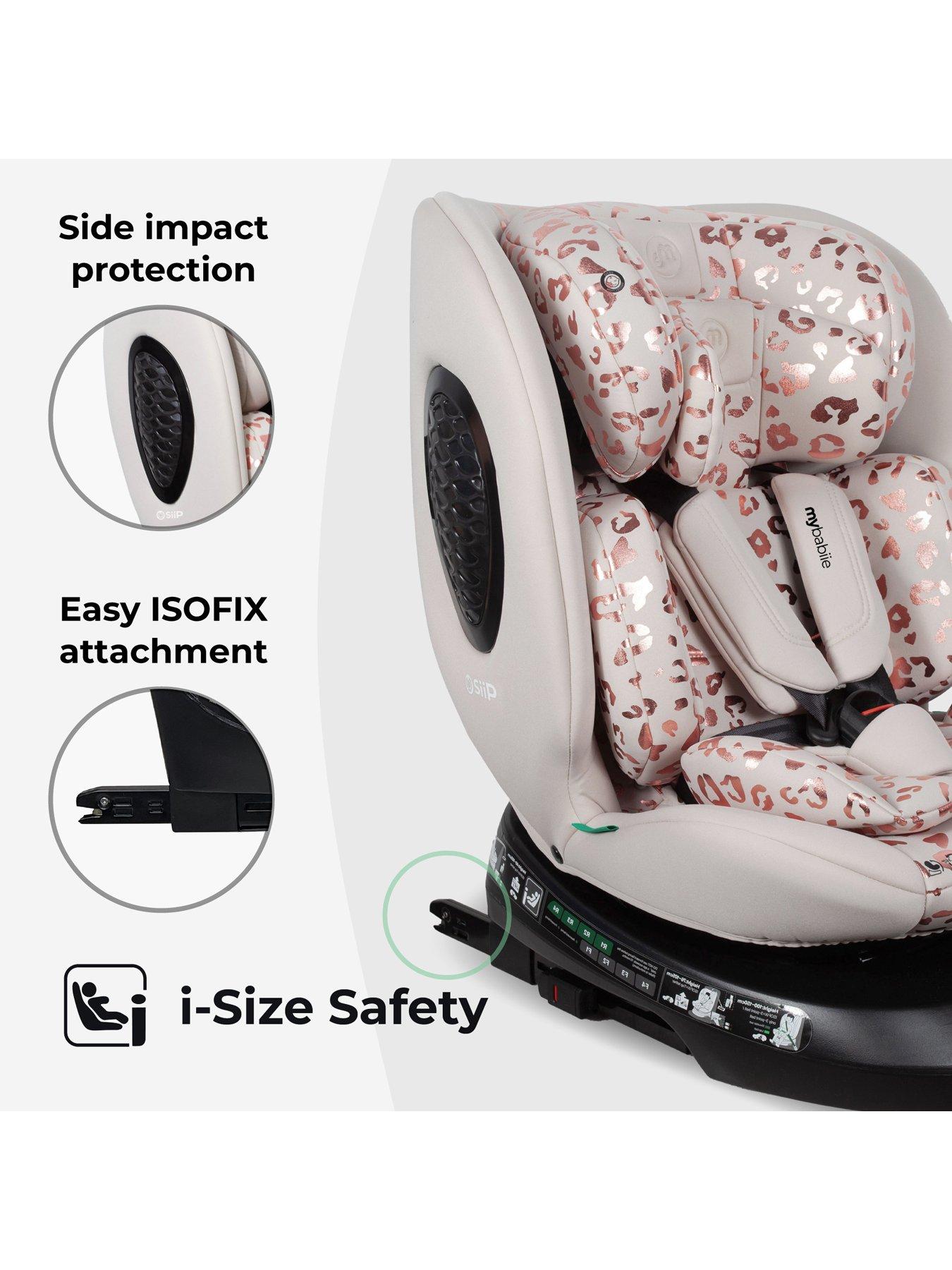 Image 5 of 8 of My Babiie MBCS200 Spin R129 Car Seat with Top Tether - Pink Leopard