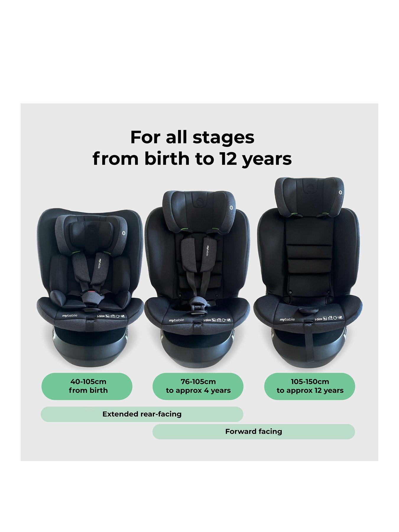 My Babiie MBCS200 Spin R129 Car Seat with Top Tether Black Very