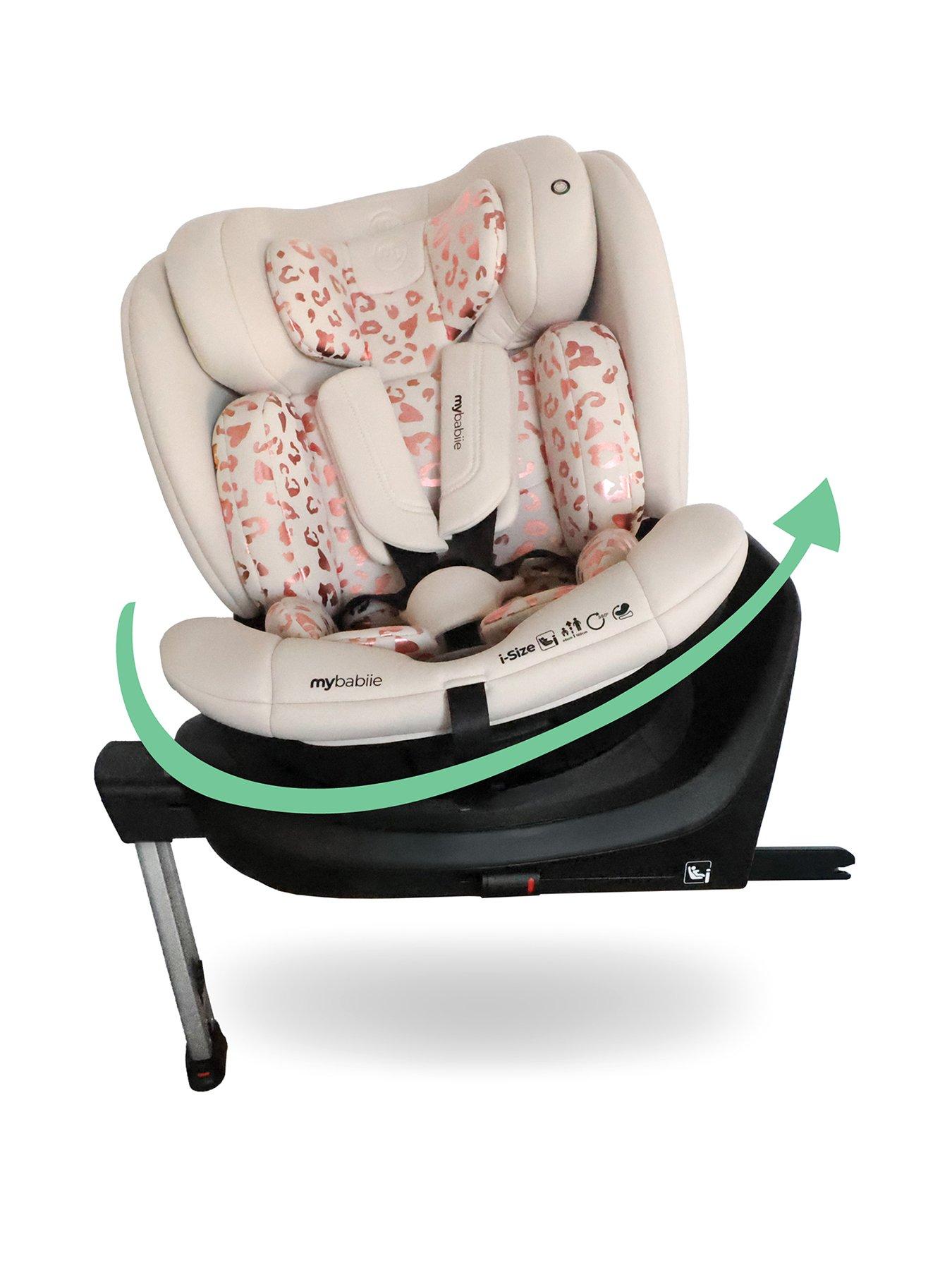 My Babiie MBCS400 Spin R129 Car Seat with Support Leg - Pink Leopard