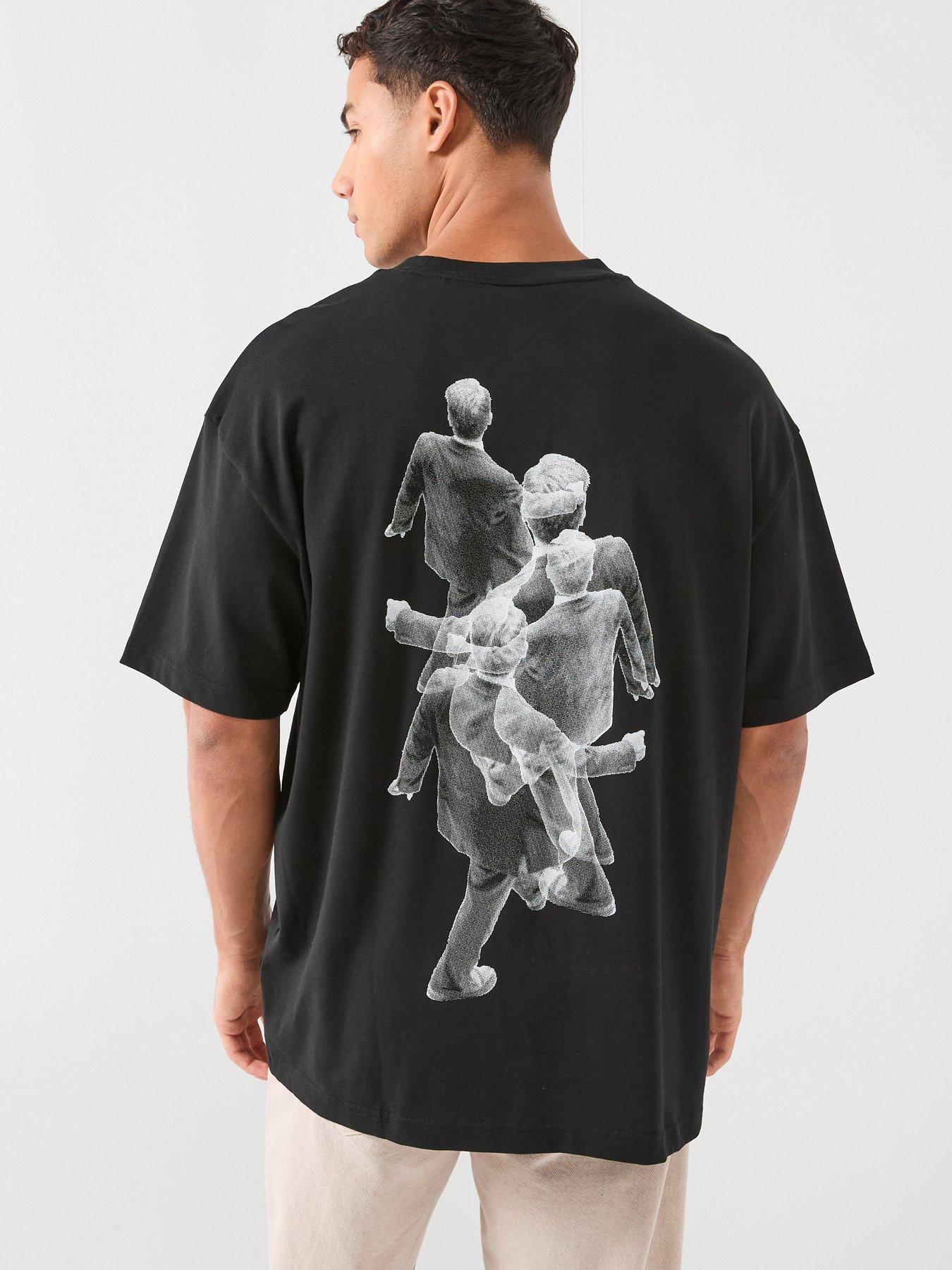 HUGO Dollo Back Graphic Oversized T-Shirt - Black