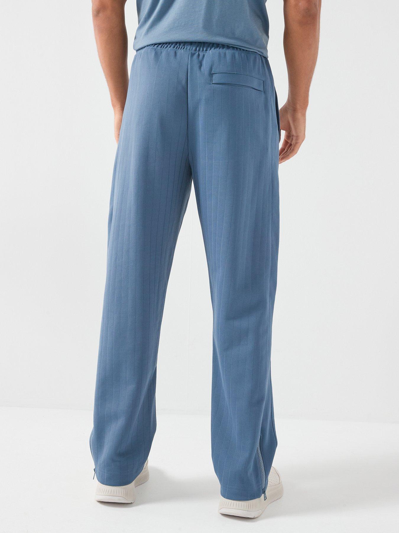Image 2 of 6 of HUGO Davropant Rib Shield Logo Tracksuit Bottoms - Blue