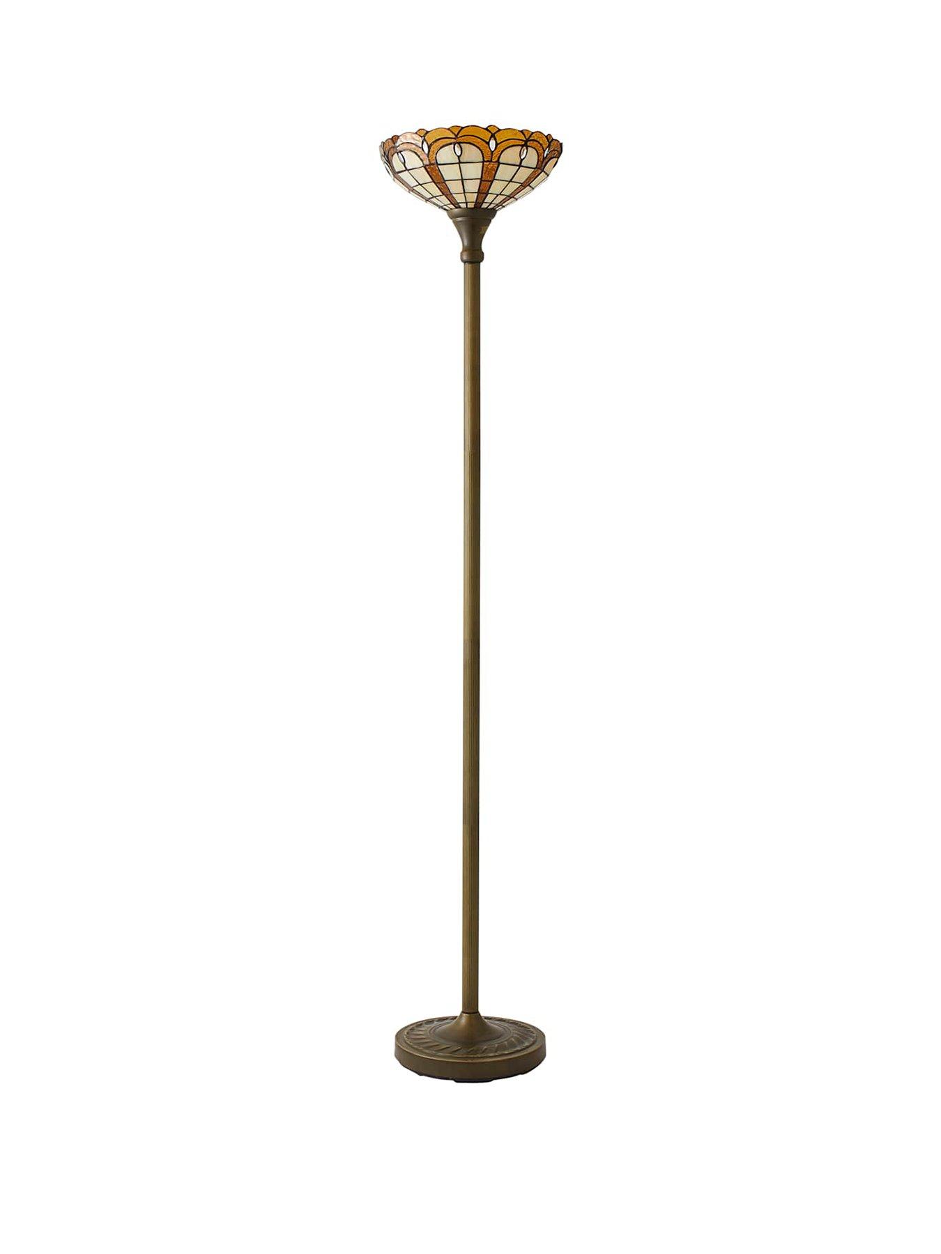 Image 2 of 7 of ValueLights Tiffany Jewel Uplighter Floor Lamp Red