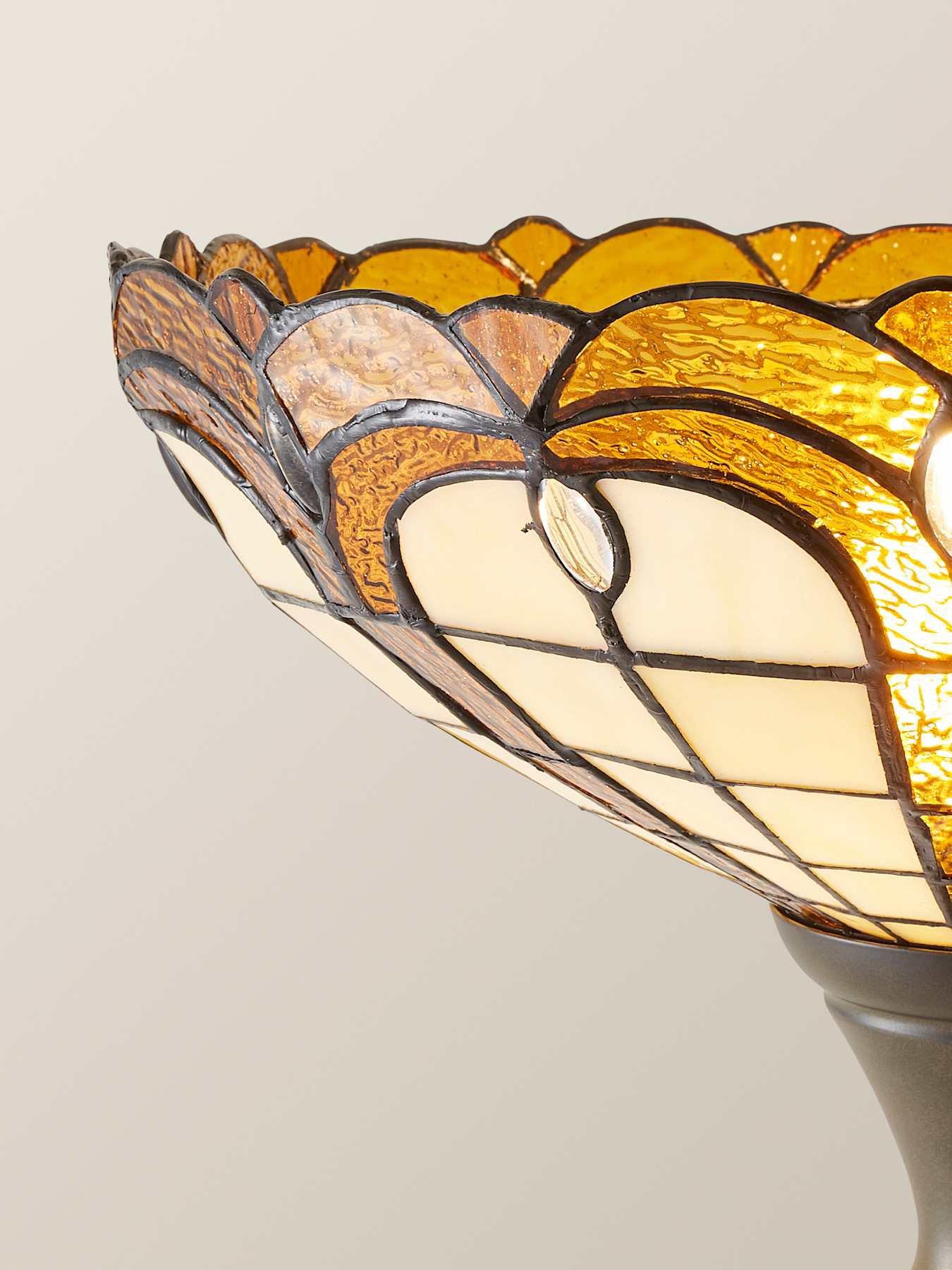 Image 3 of 7 of ValueLights Tiffany Jewel Uplighter Floor Lamp Red