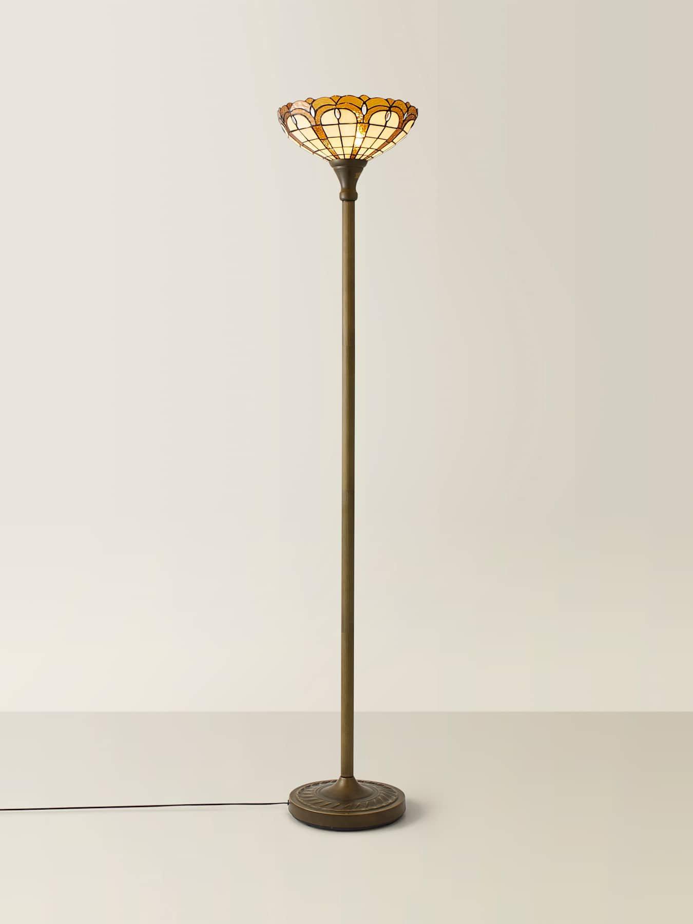 Image 6 of 7 of ValueLights Tiffany Jewel Uplighter Floor Lamp Red